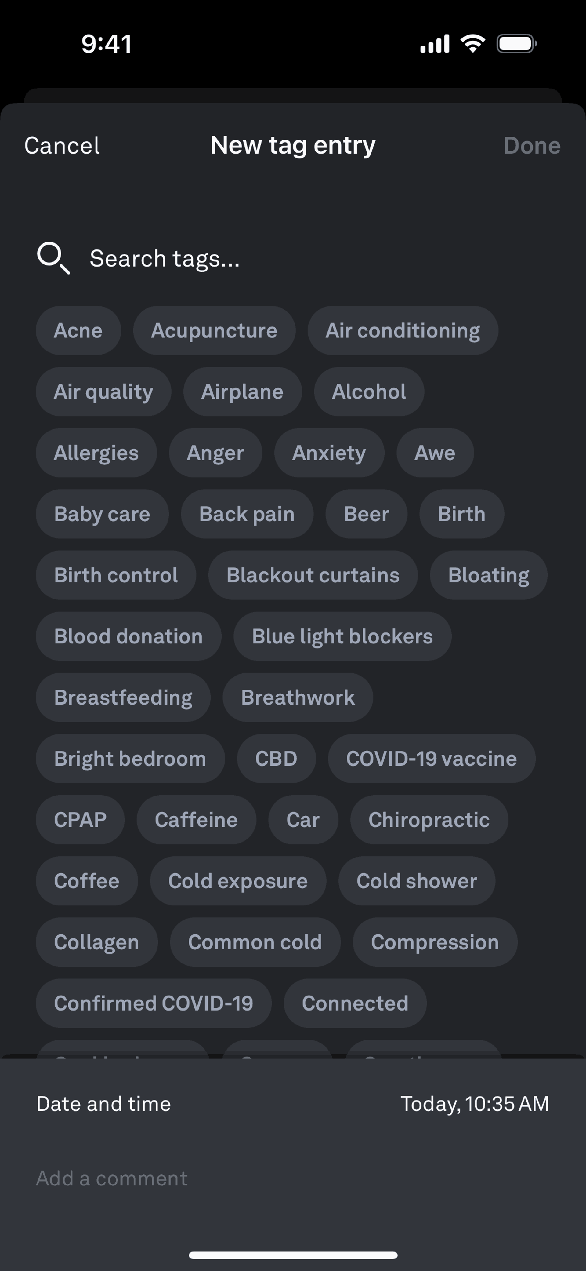 Oura iOS Health & Fitness interface screenshot 2