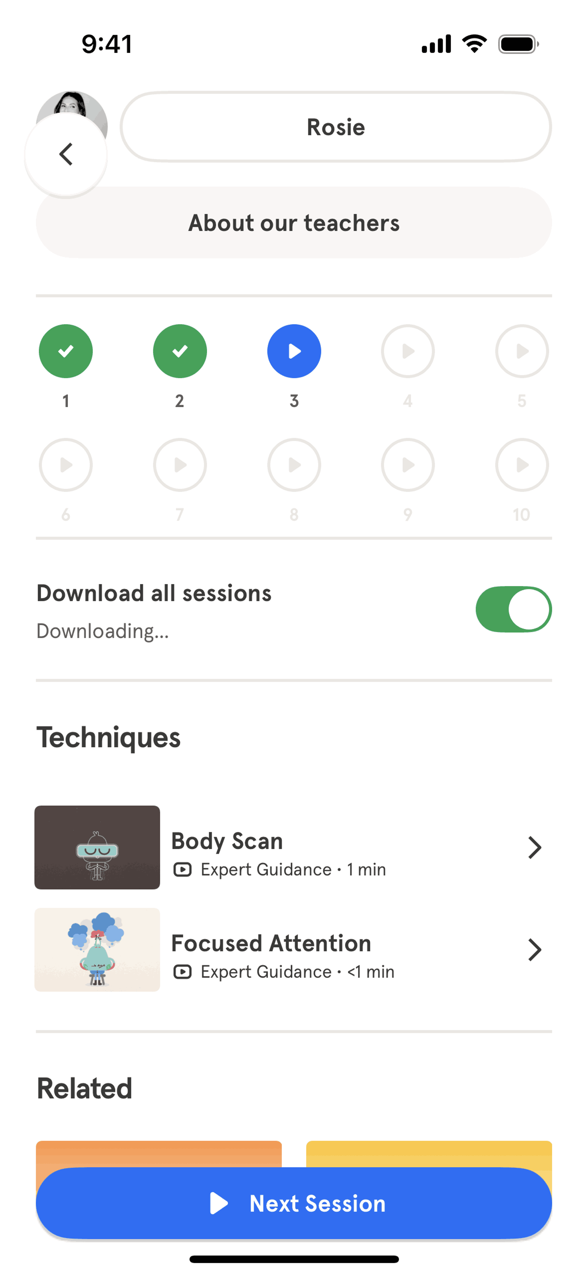 Headspace iOS Health & Fitness interface screenshot 15