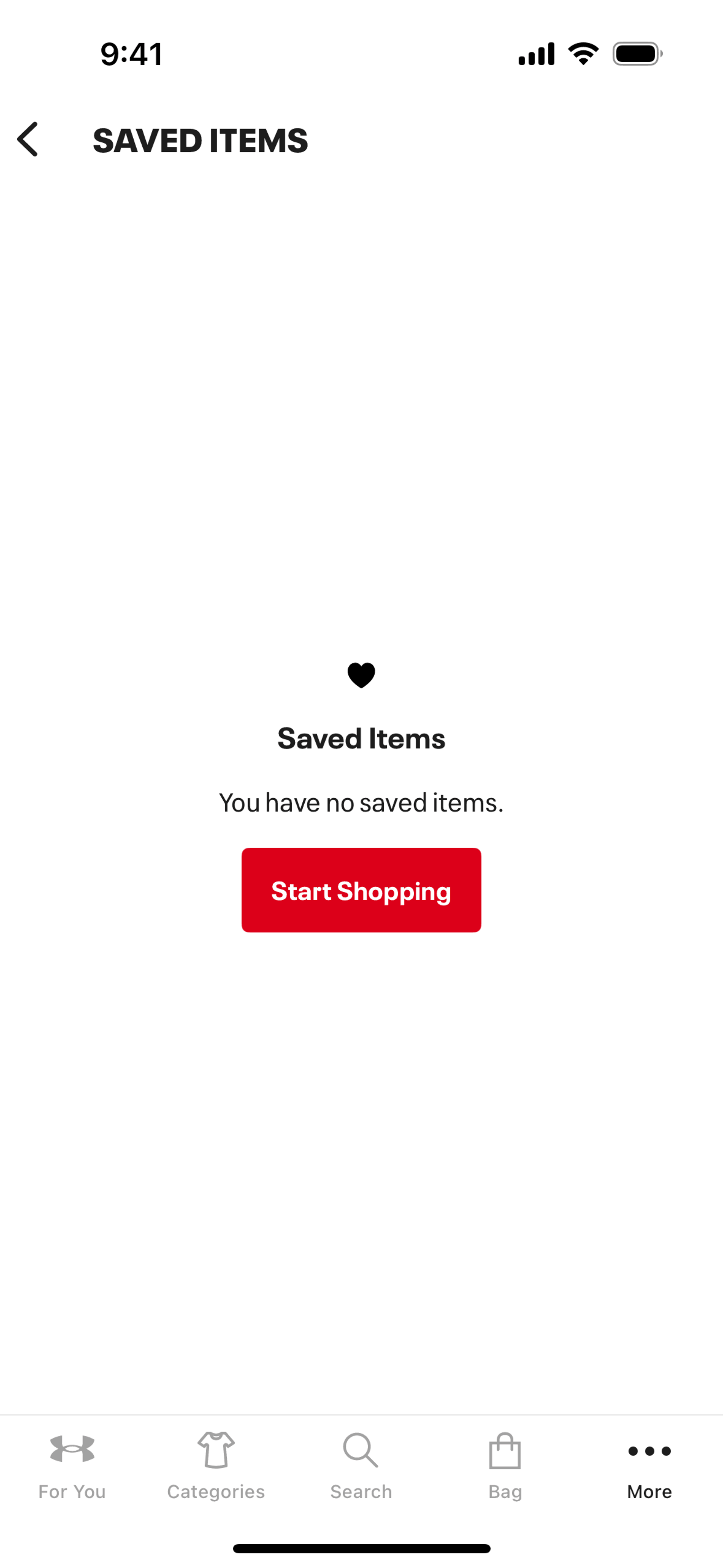 Under Armour iOS Shopping interface screenshot 3