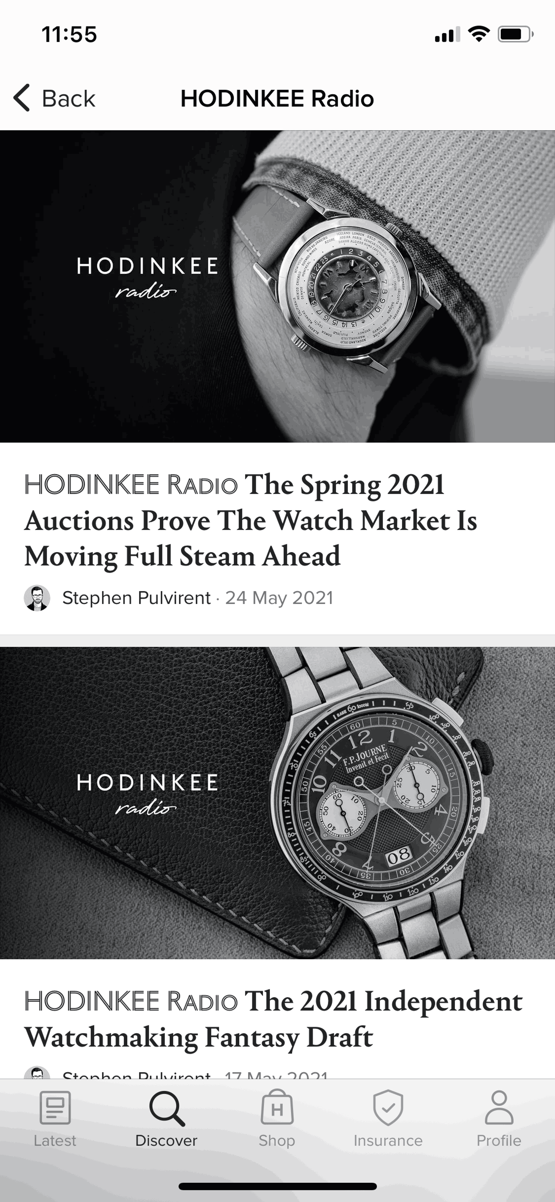 HODINKEE iOS Lifestyle interface screenshot 19