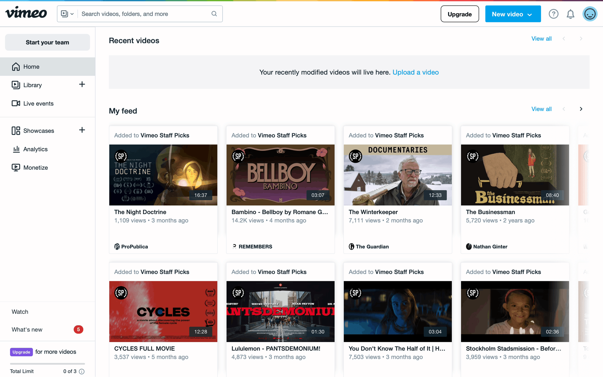 Vimeo Web Photo & Video interface screenshot 12