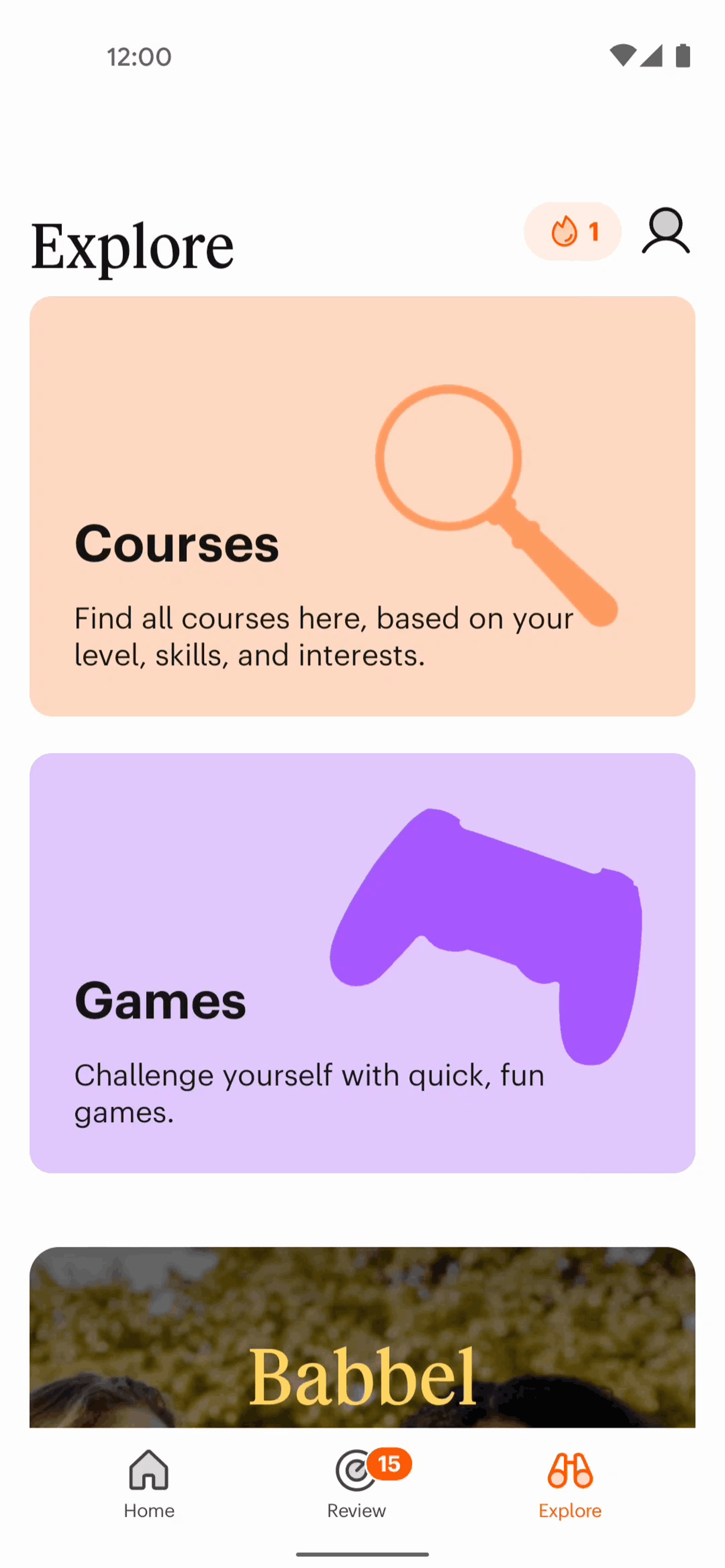 Babbel Android Education interface screenshot 6