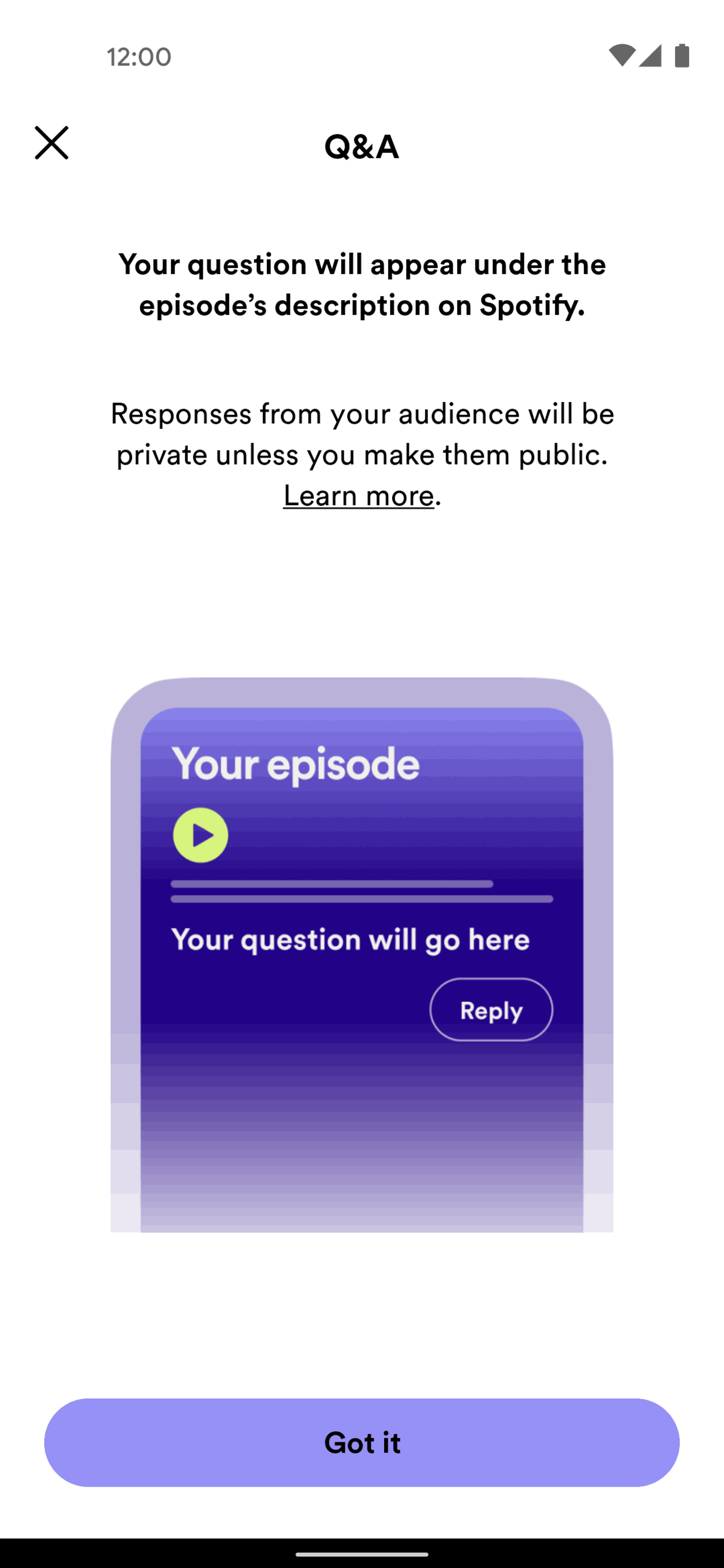 Spotify for Podcasters Android Business interface screenshot 7