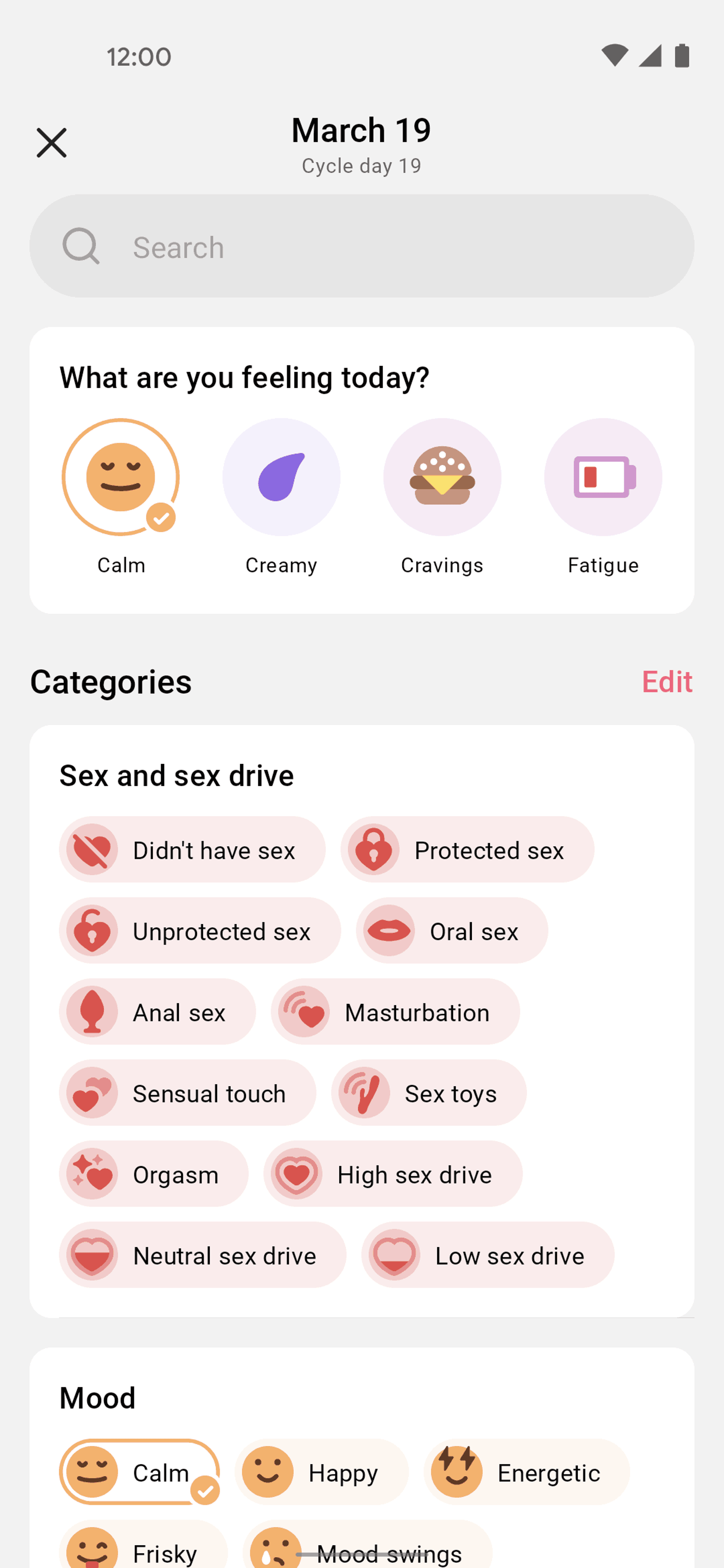 Flo Android Health & Fitness interface screenshot 9