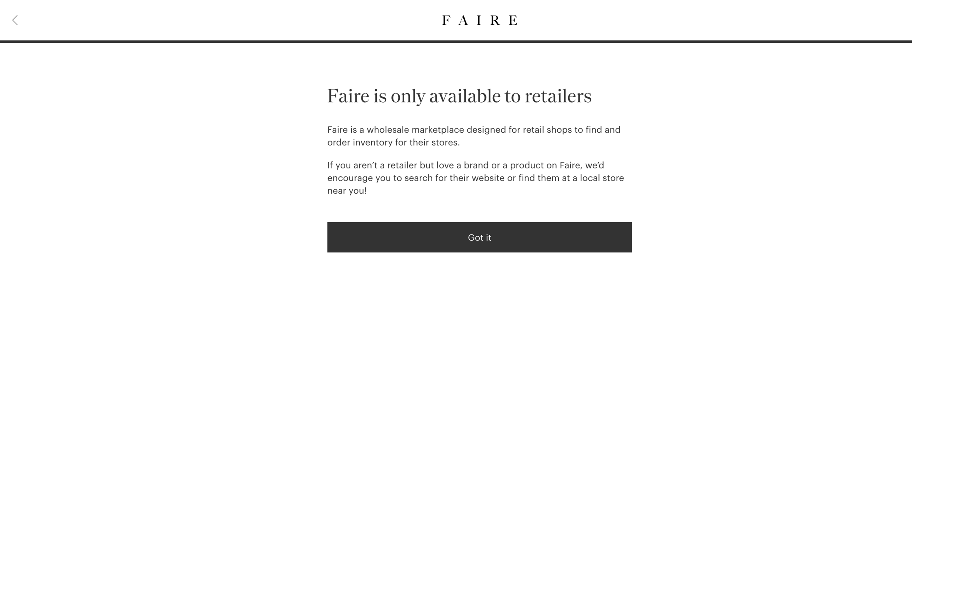 Faire Web Business interface screenshot 18