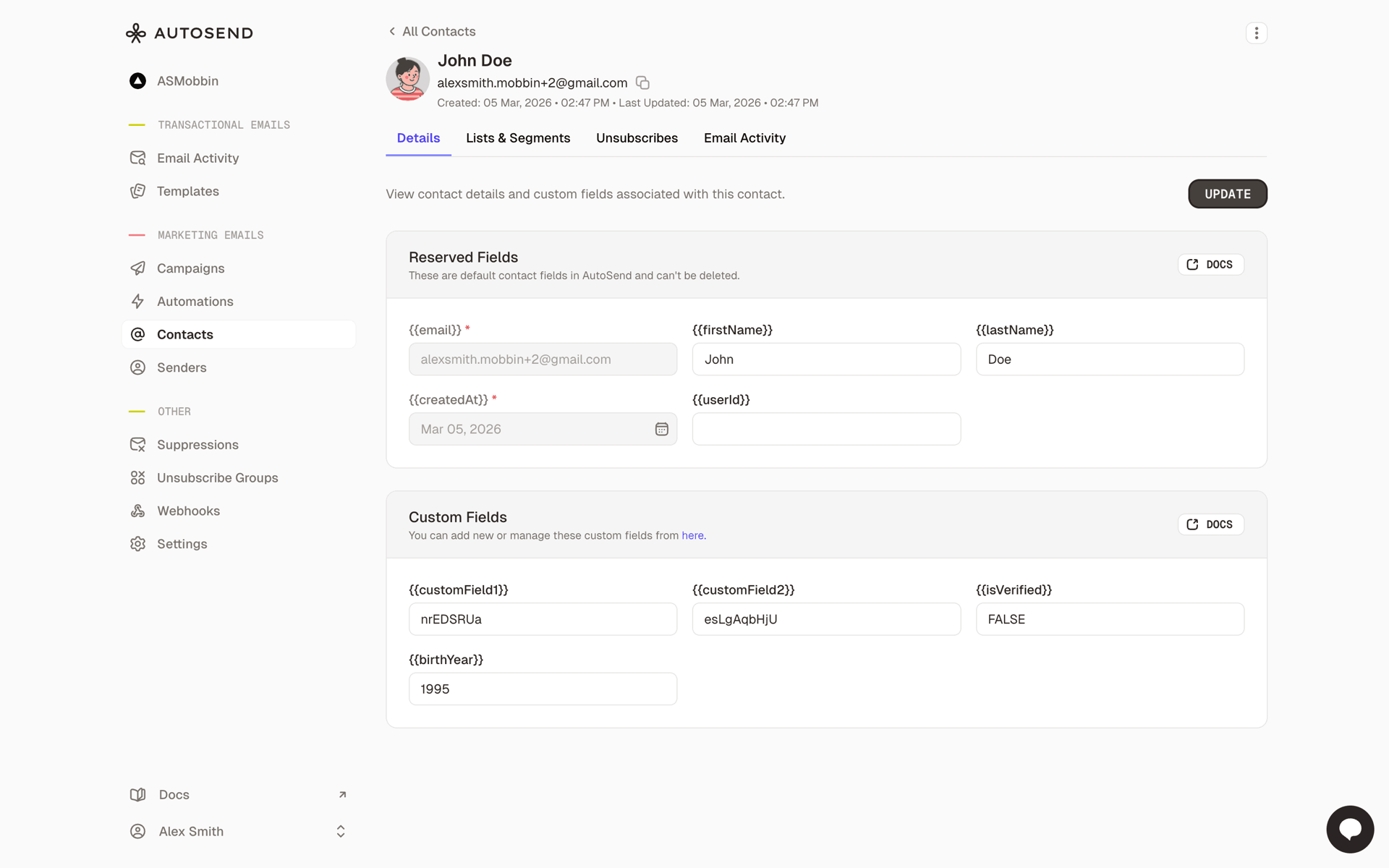 AutoSend Web automated messaging interface screenshot 16