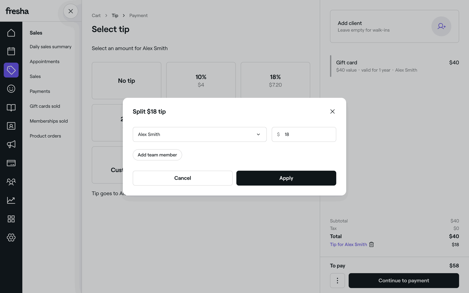 Fresha Web Business interface screenshot 21