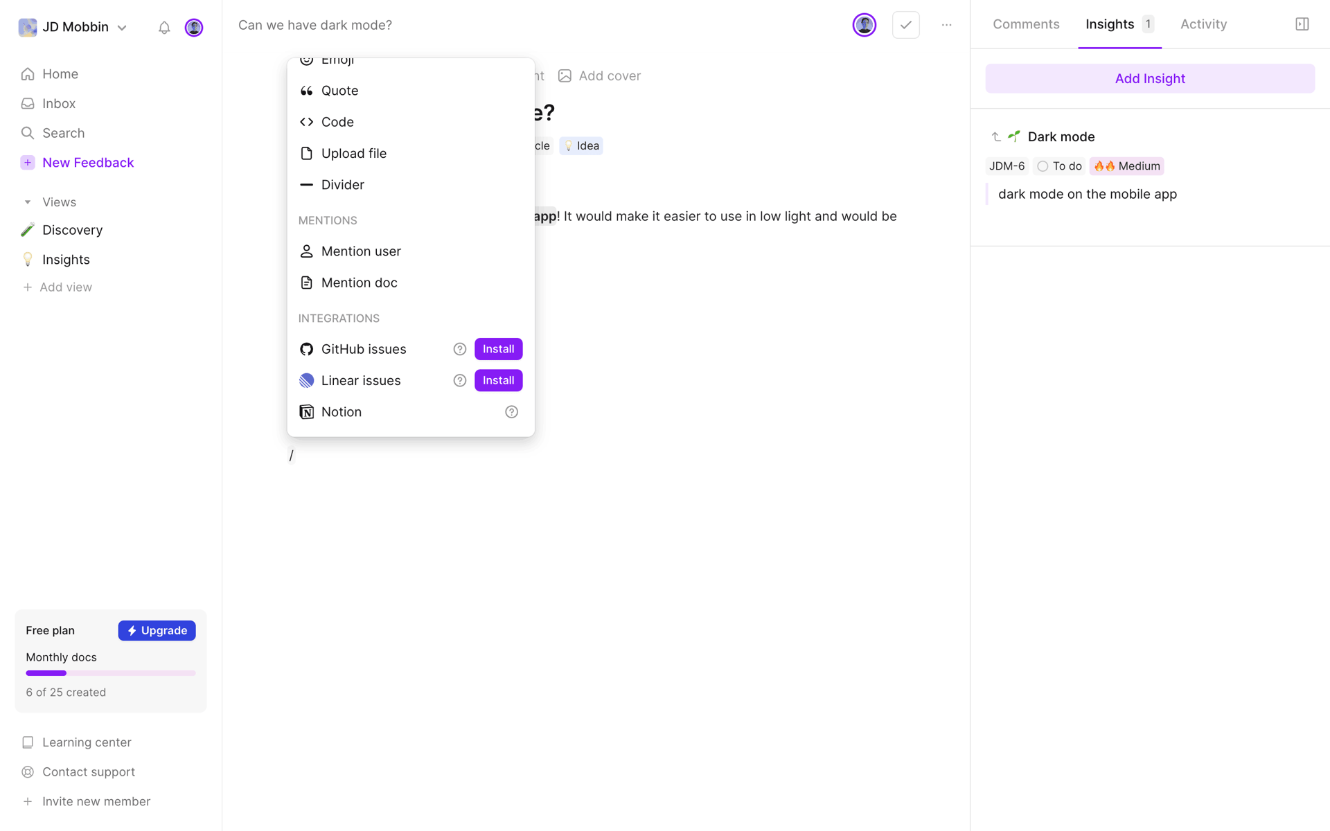 Cycle Web Productivity interface screenshot 13