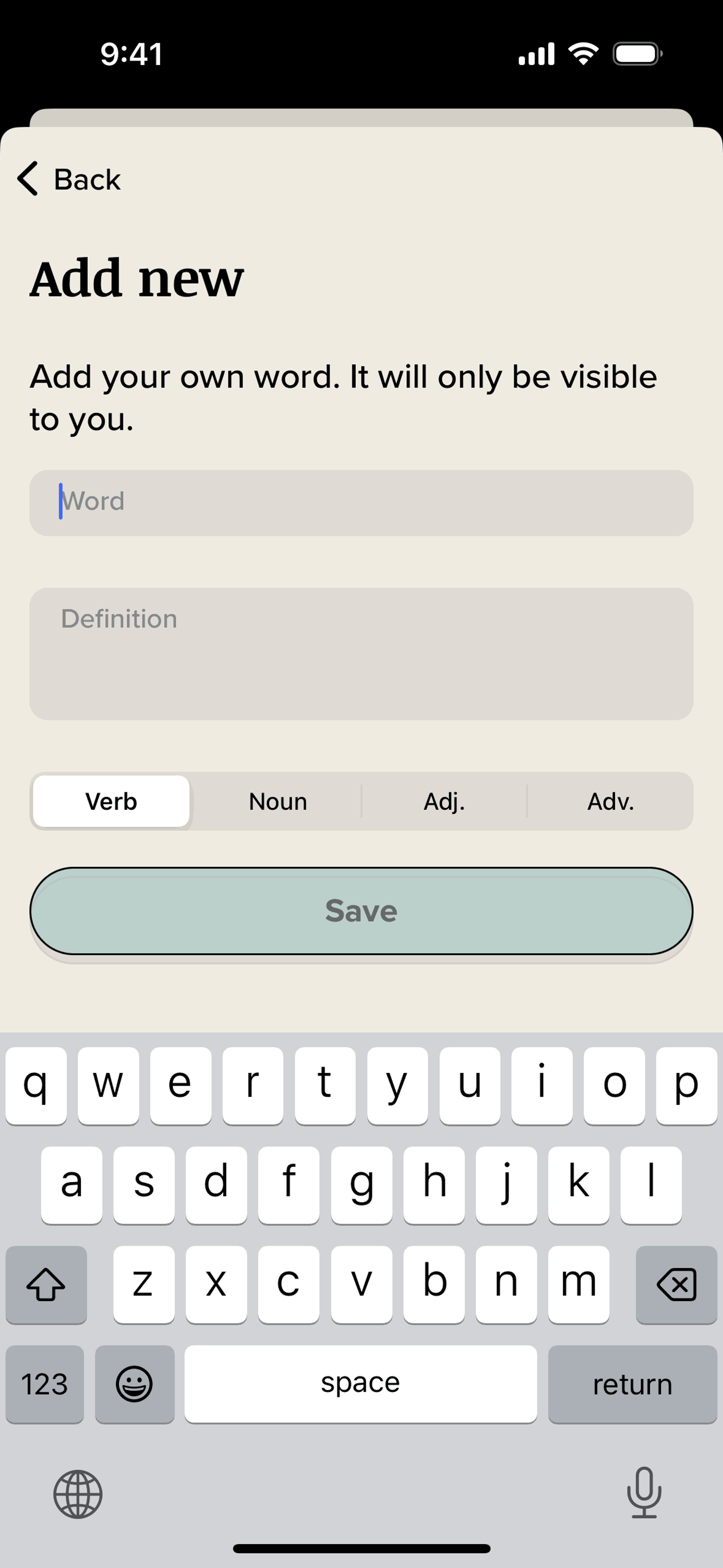 Vocabulary iOS Education interface screenshot 10
