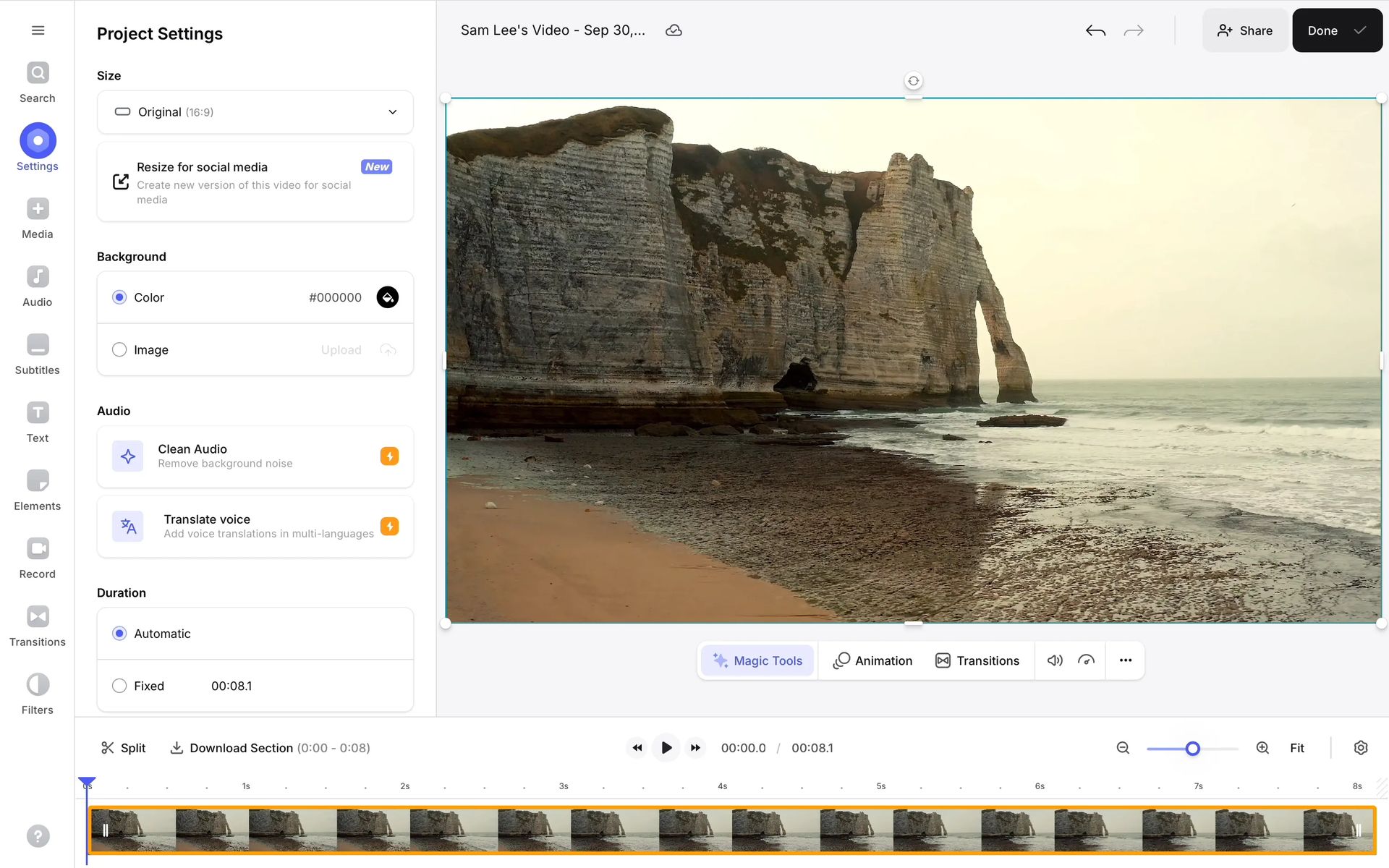 VEED Web Photo & Video interface screenshot 3