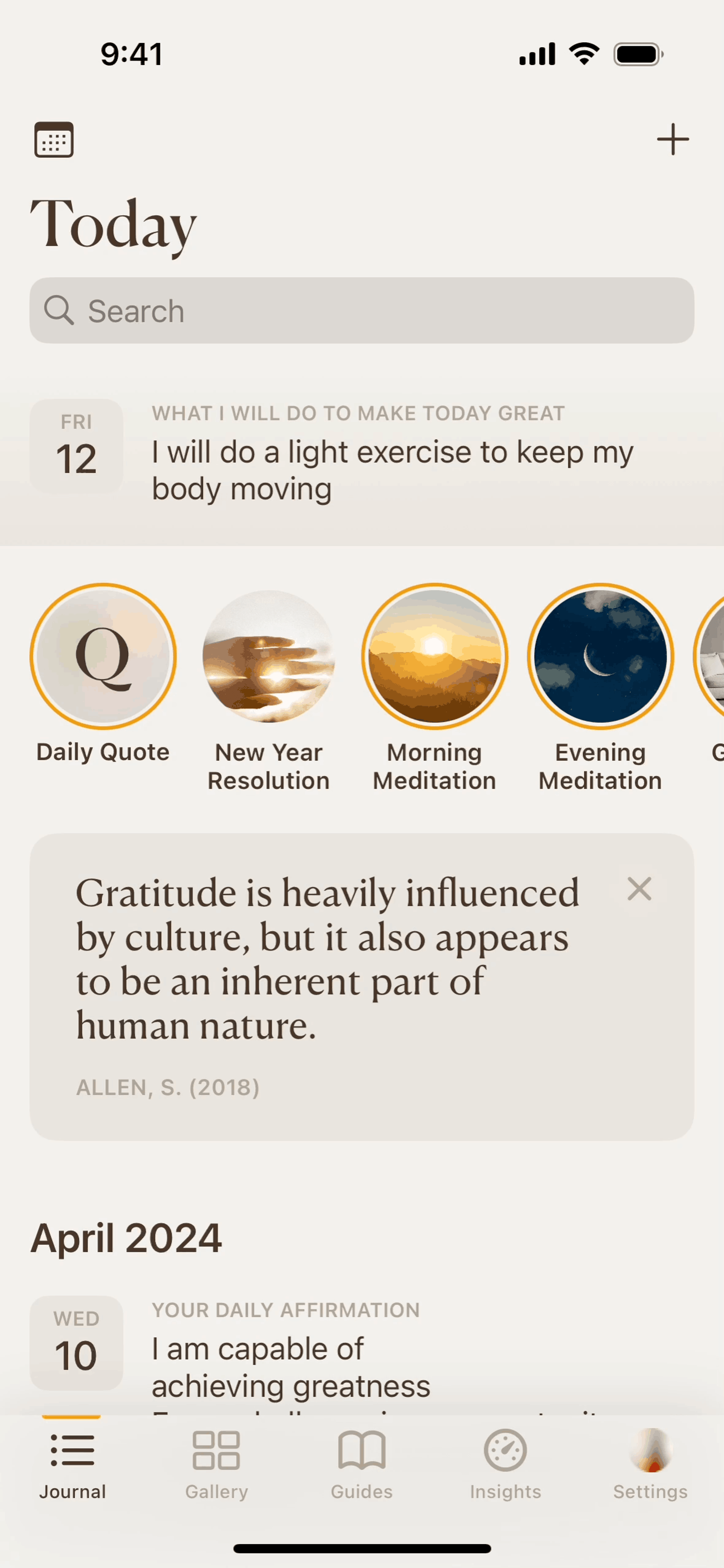 5 Minute Journal iOS Health & Fitness interface screenshot 4