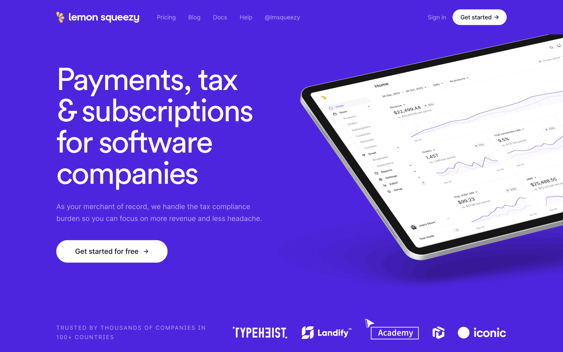 Lemon Squeezy Web Business interface screenshot 1