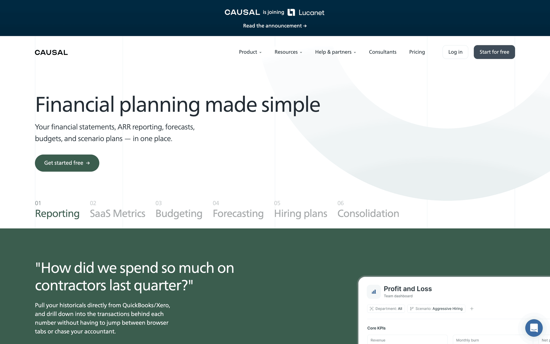 Causal Web Productivity interface screenshot 1