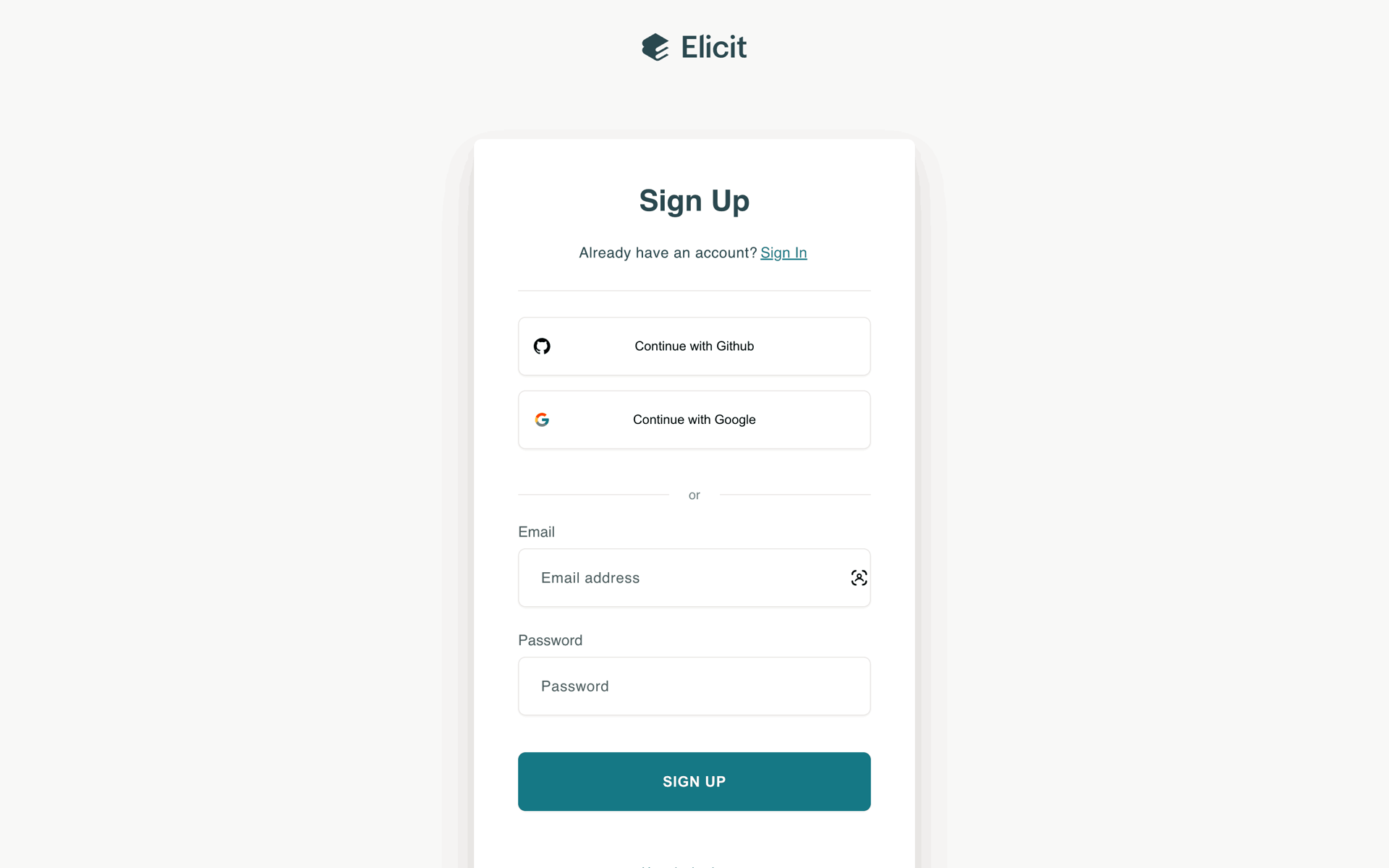 Elicit Web AI interface screenshot 2