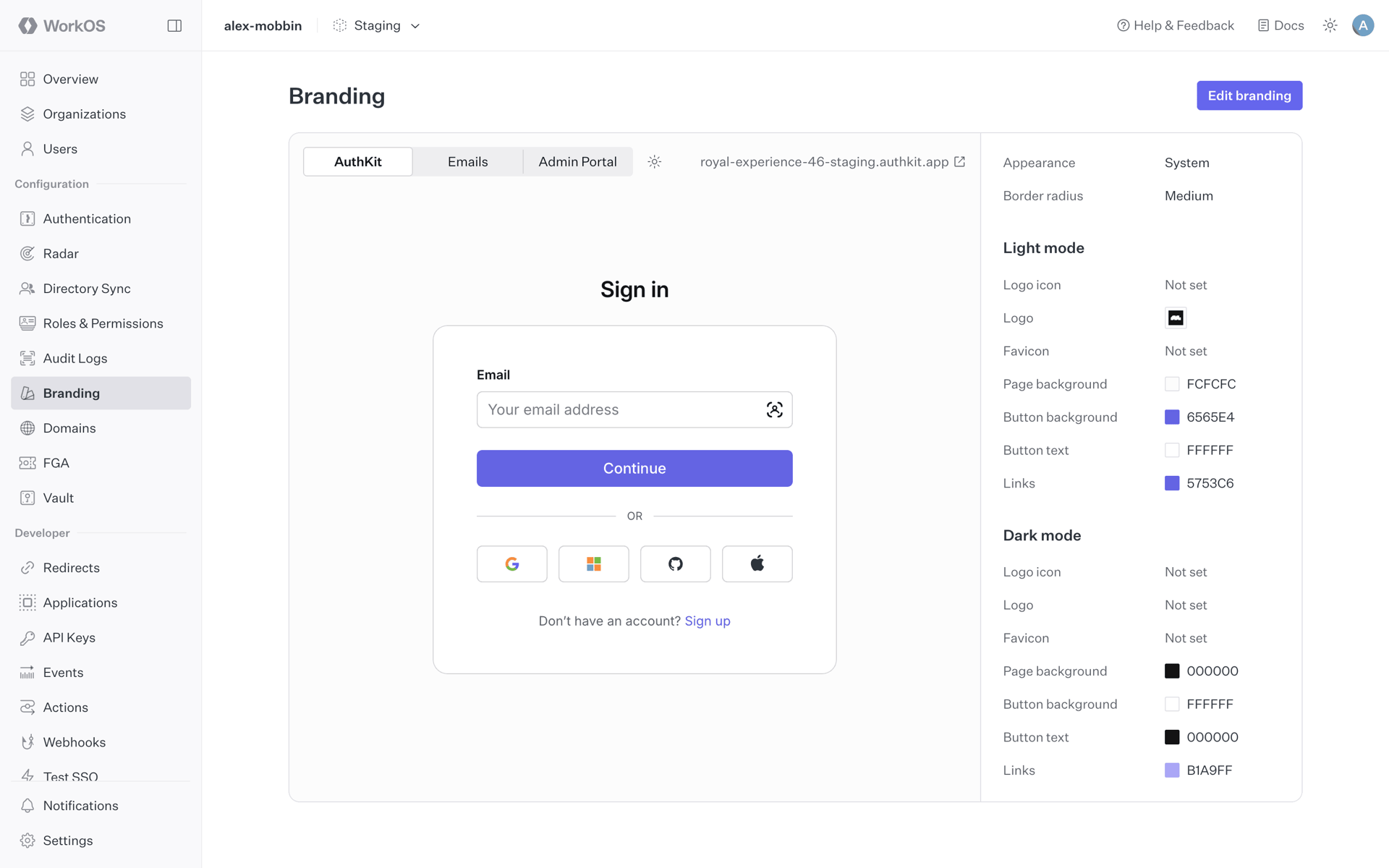 WorkOS Web Developer Tools interface screenshot 19