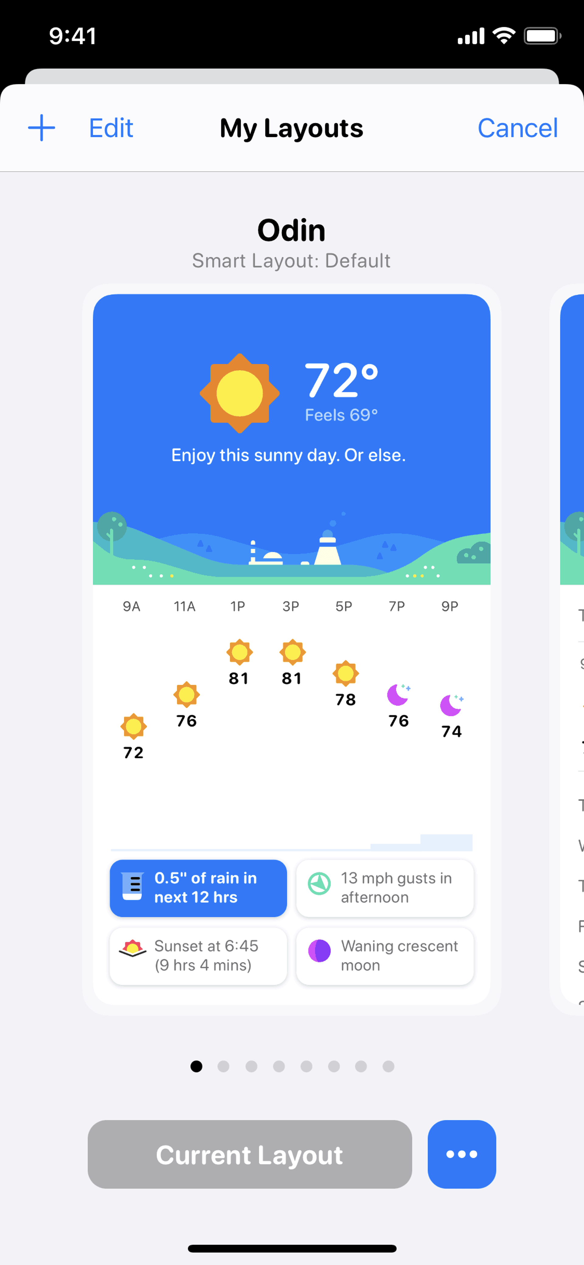 CARROT Weather iOS Lifestyle interface screenshot 23
