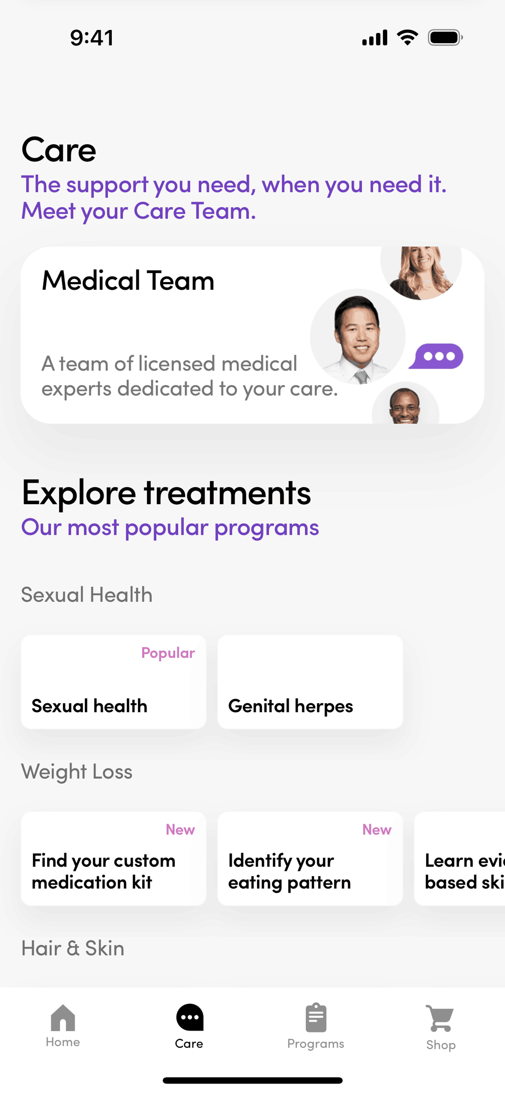 Hims iOS Health & Fitness interface screenshot 15