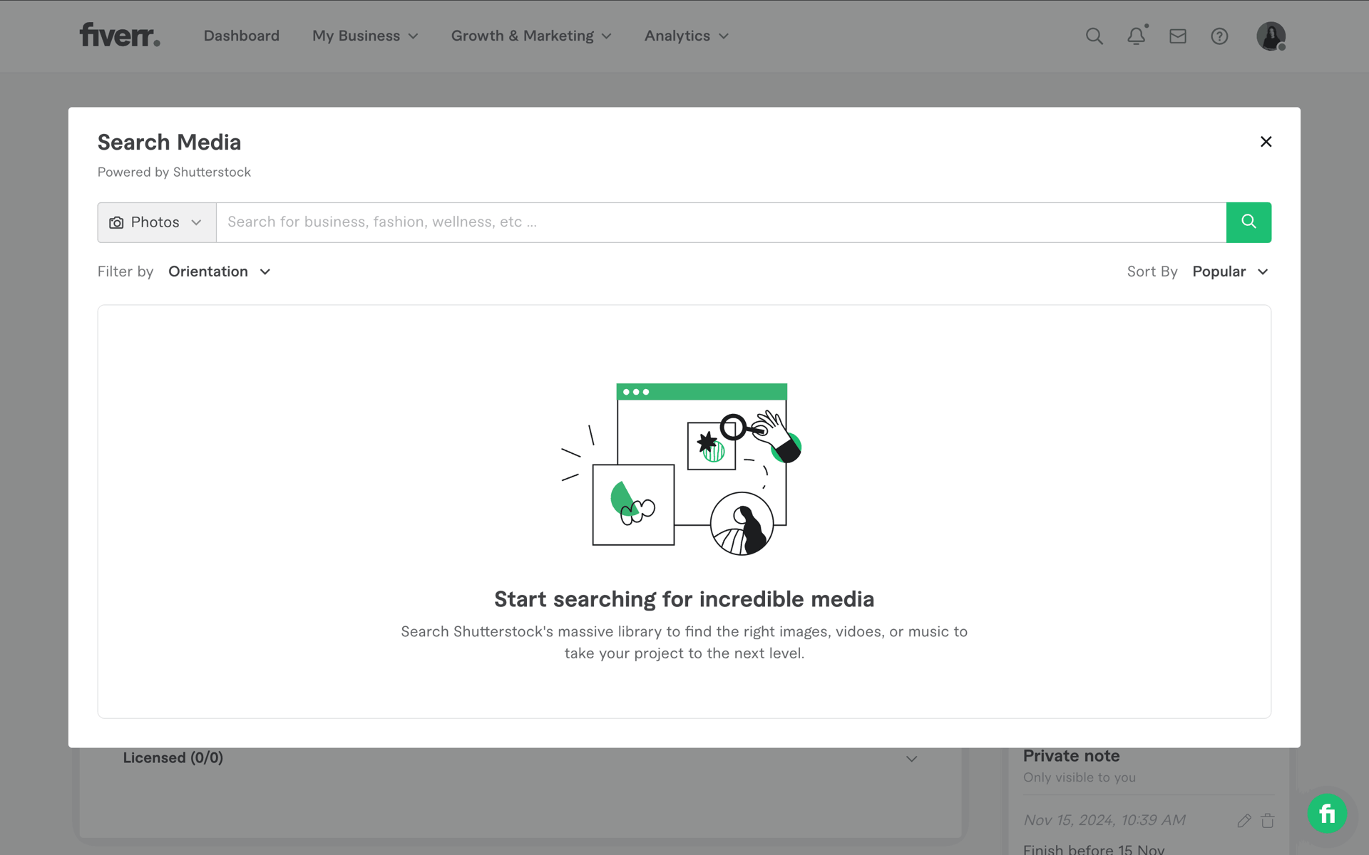 Fiverr Web Business interface screenshot 19