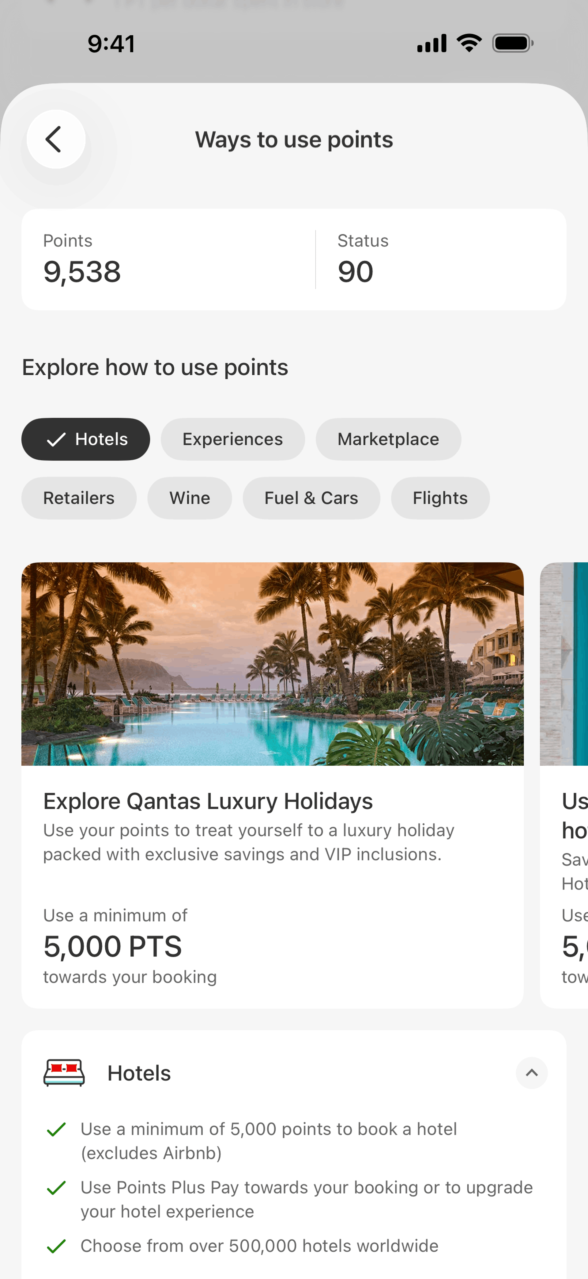 Qantas Airways iOS Travel & Transportation interface screenshot 3