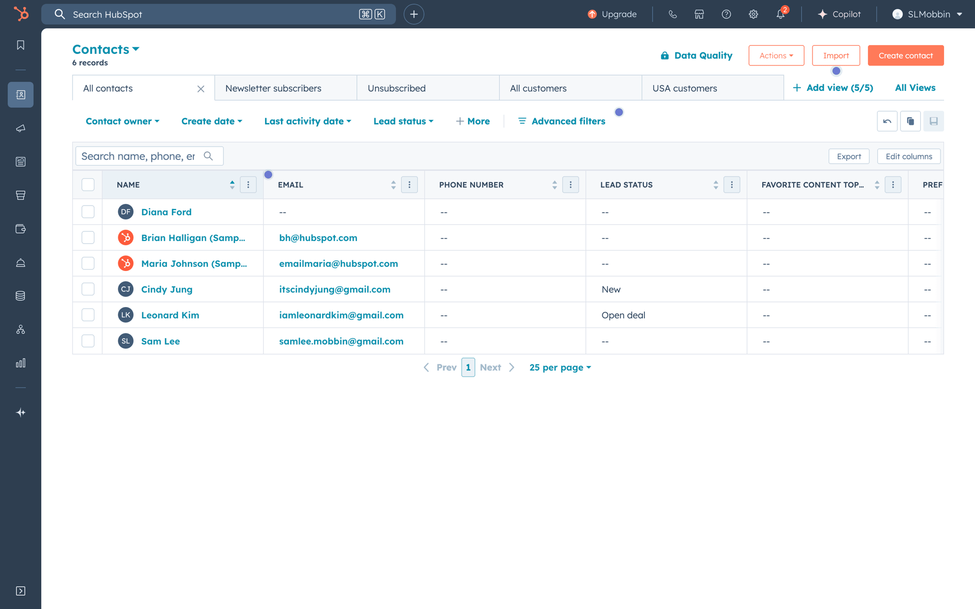 HubSpot Web Business interface screenshot 24