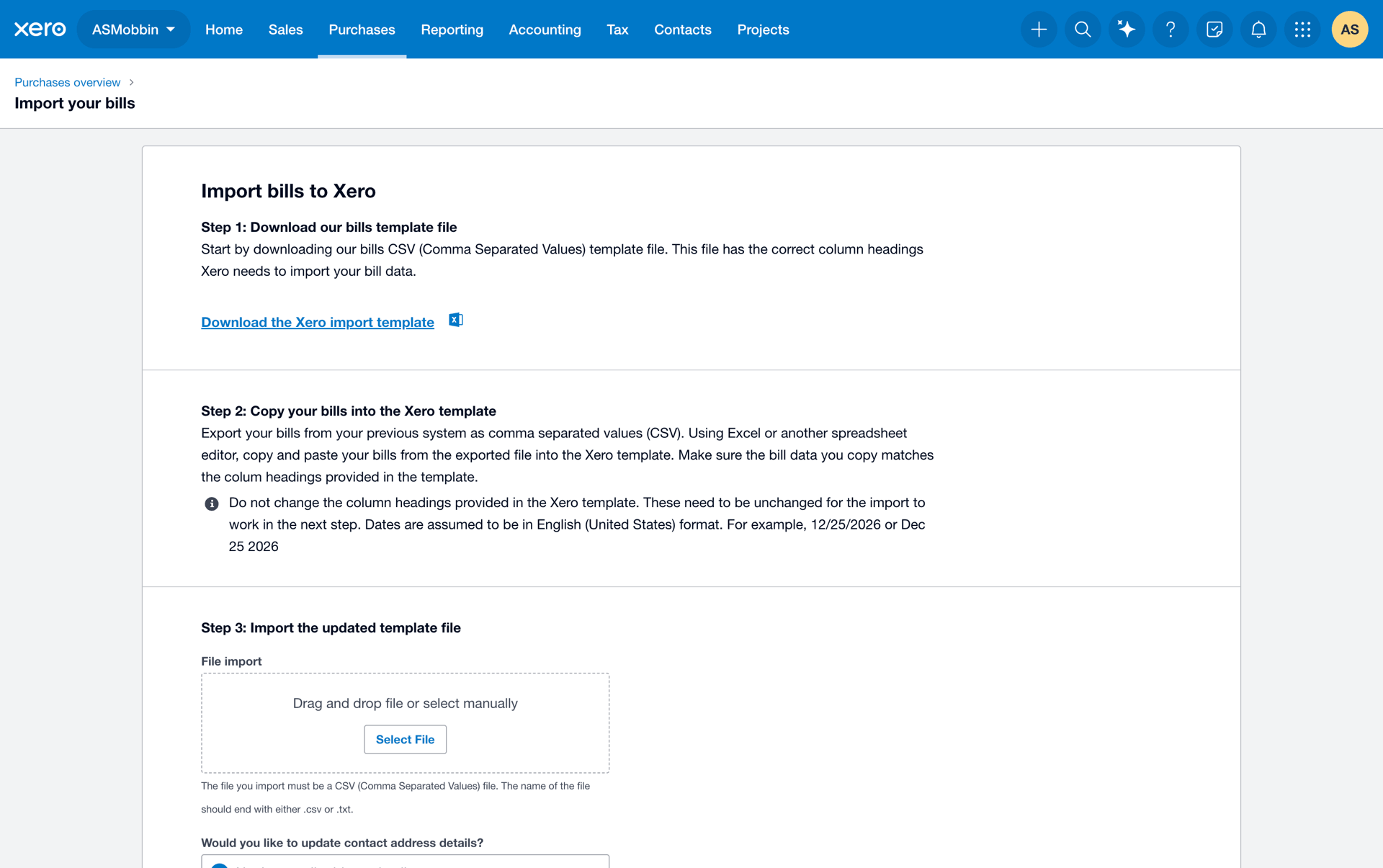 Xero Web Business interface screenshot 23