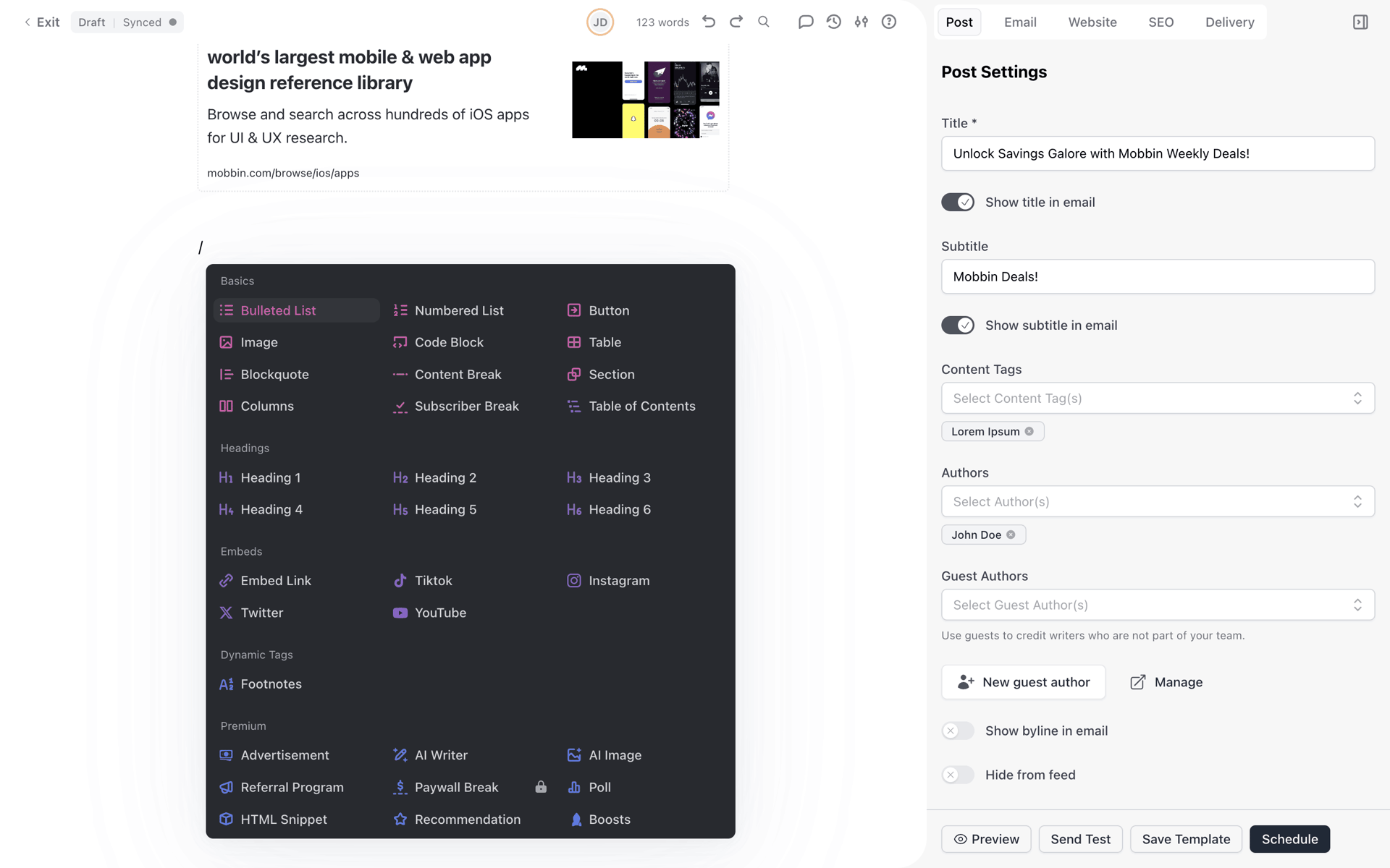 beehiiv Web Business interface screenshot 14