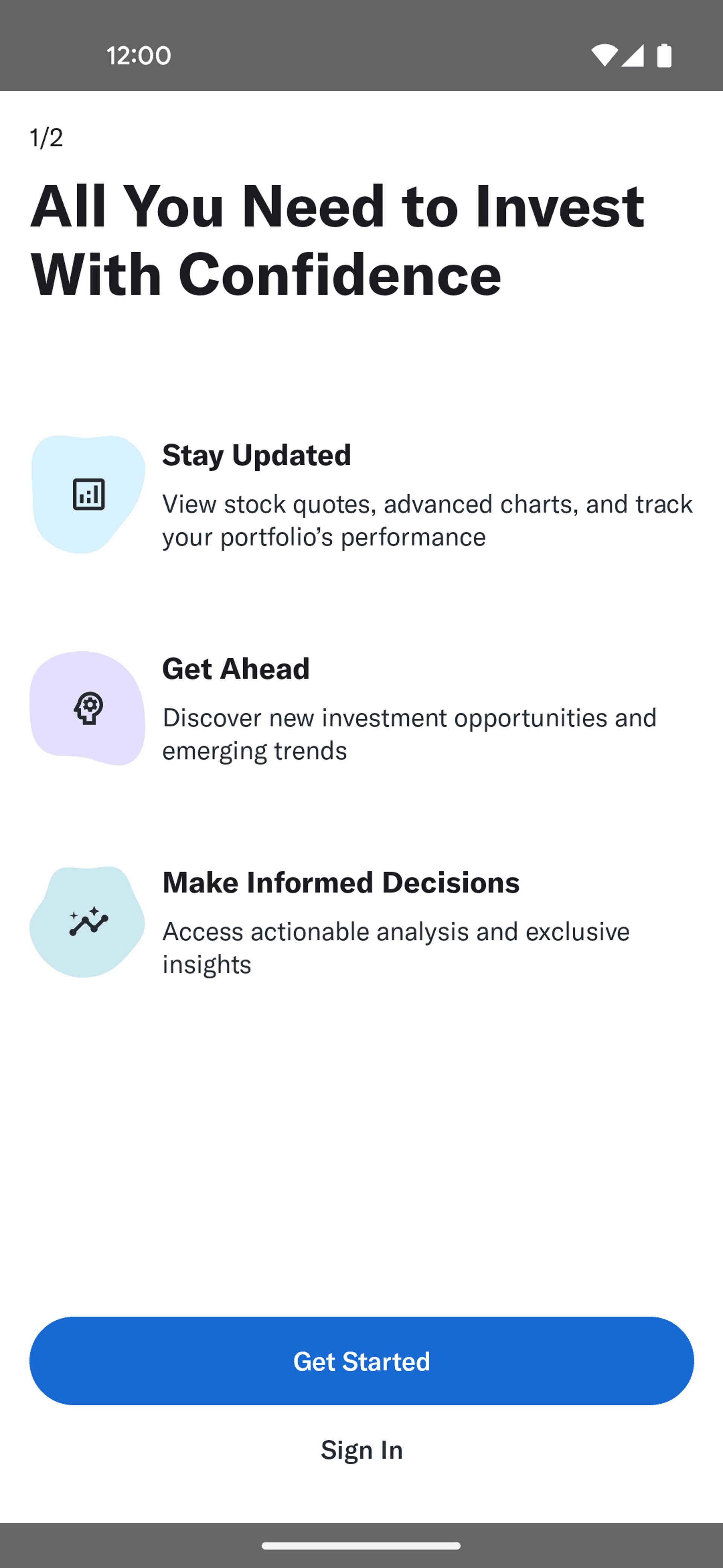 Yahoo Finance Android Finance interface screenshot 2
