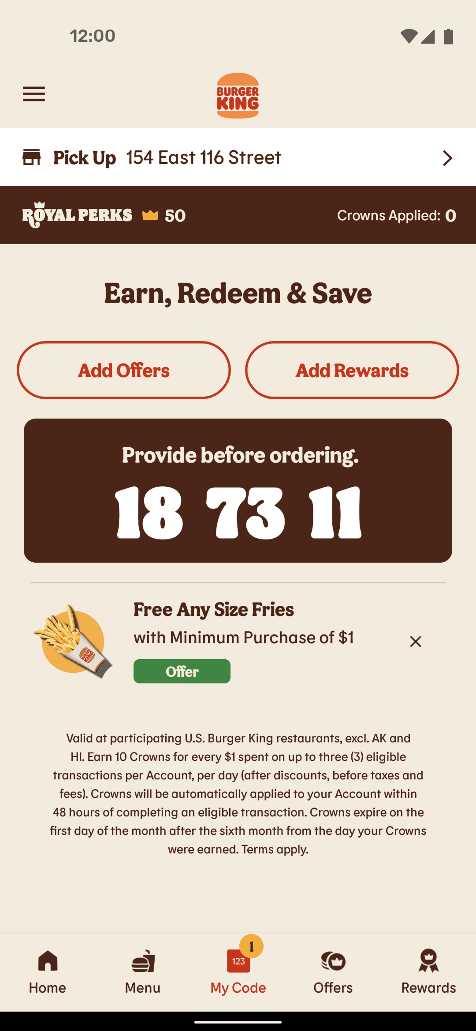 Burger King Android Food & Drink interface screenshot 8