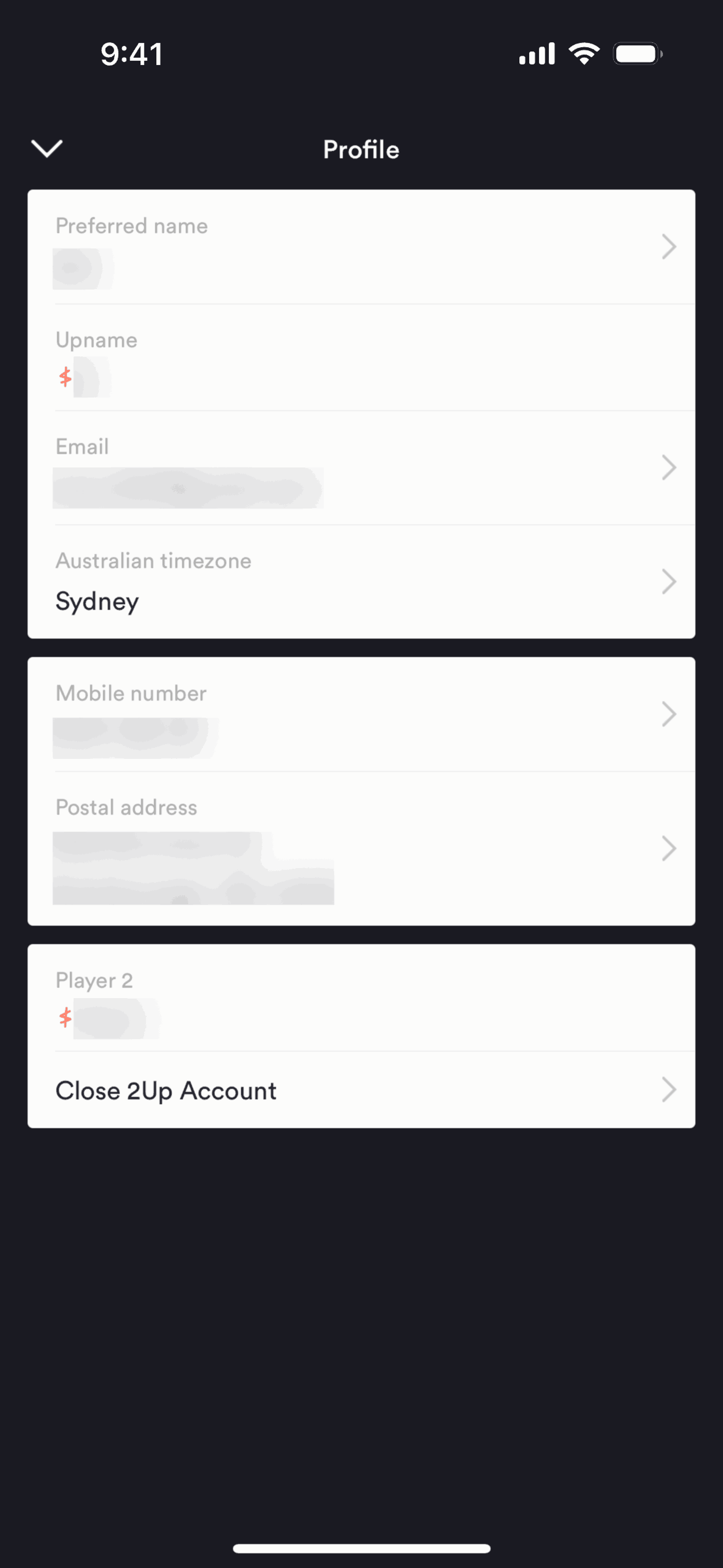 Up iOS Finance interface screenshot 7