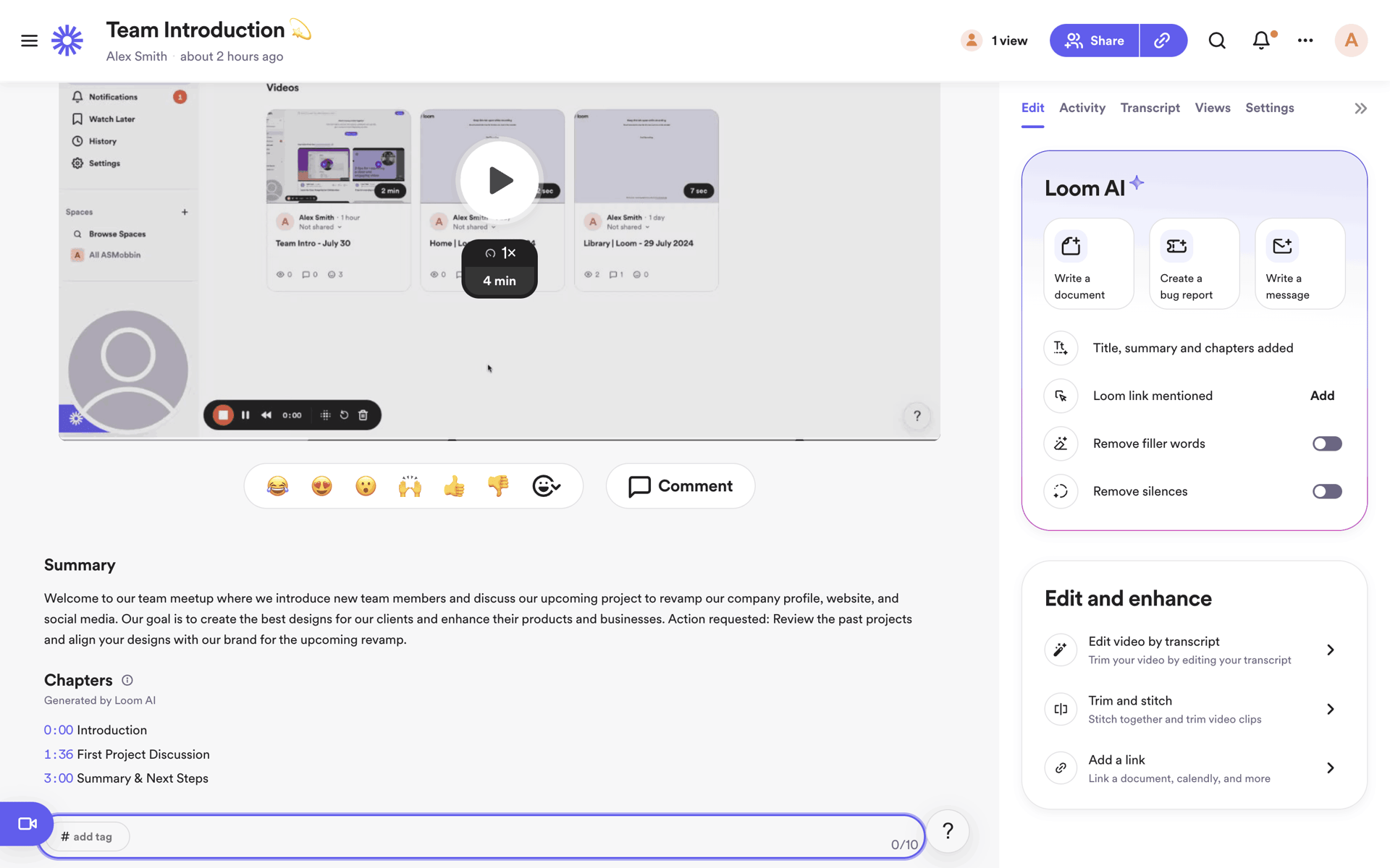 Loom Web Photo & Video interface screenshot 10