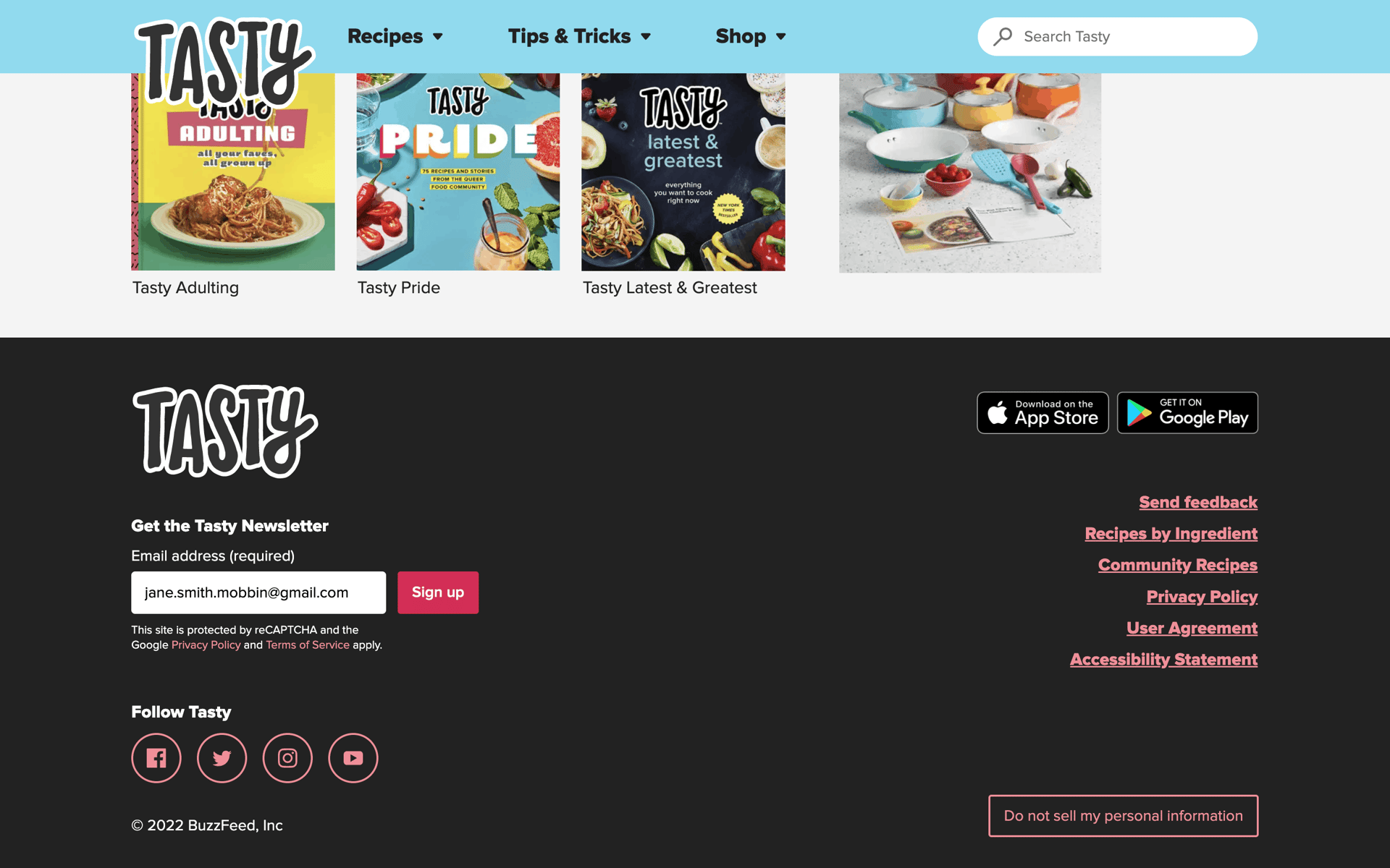 Tasty Web Food & Drink interface screenshot 22
