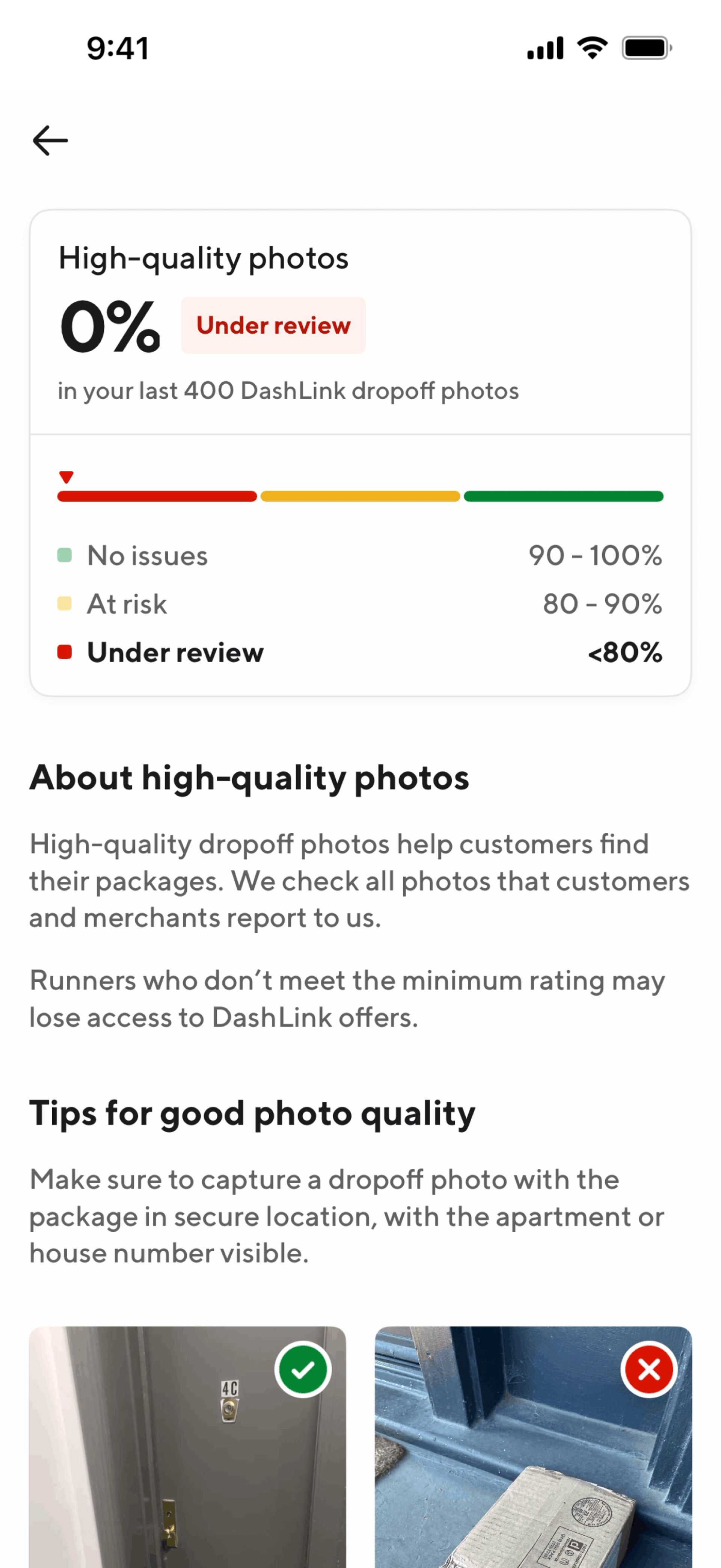 DoorDash Dasher iOS Business interface screenshot 23