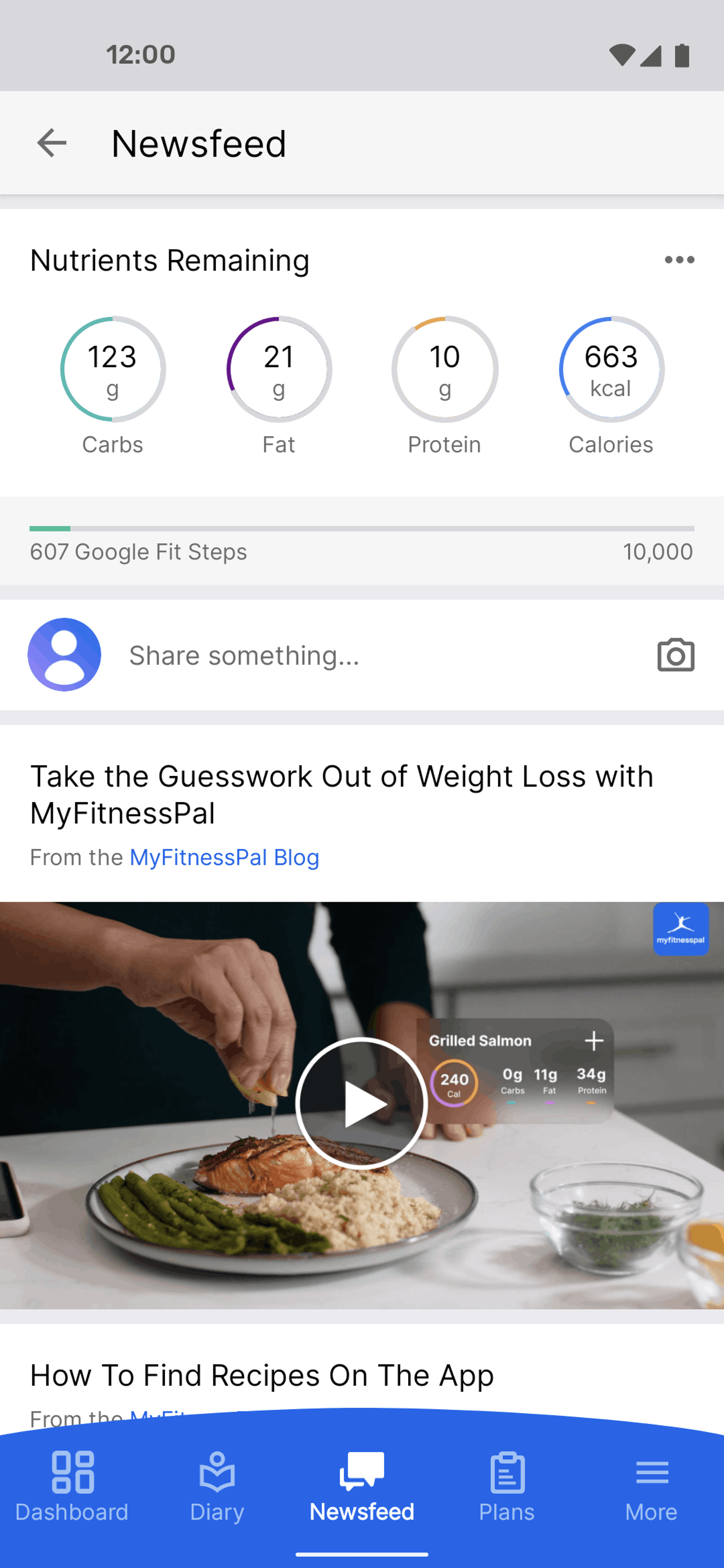 MyFitnessPal Android Health & Fitness interface screenshot 18