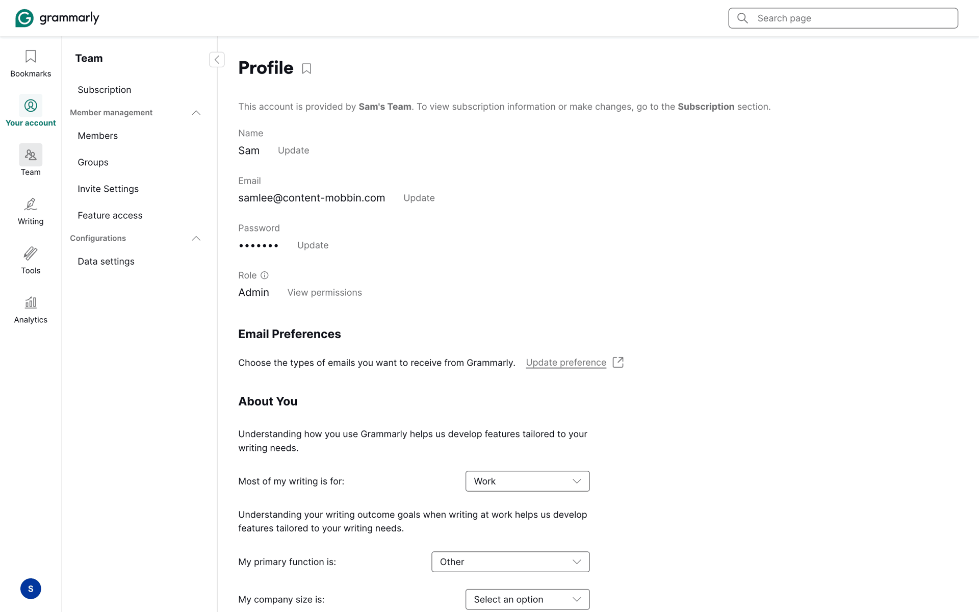 Grammarly Web AI interface screenshot 11