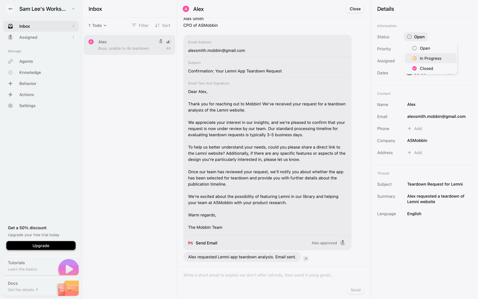 Lemni Web Business interface screenshot 15
