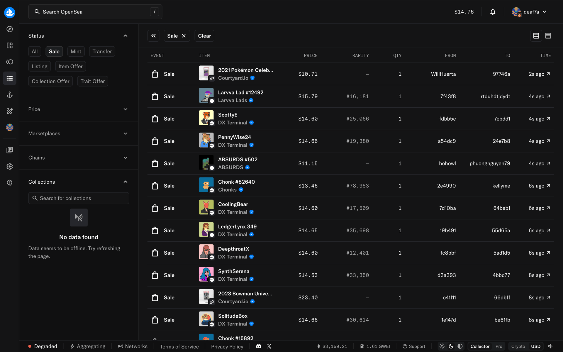 OpenSea Web Crypto & Web3 interface screenshot 6