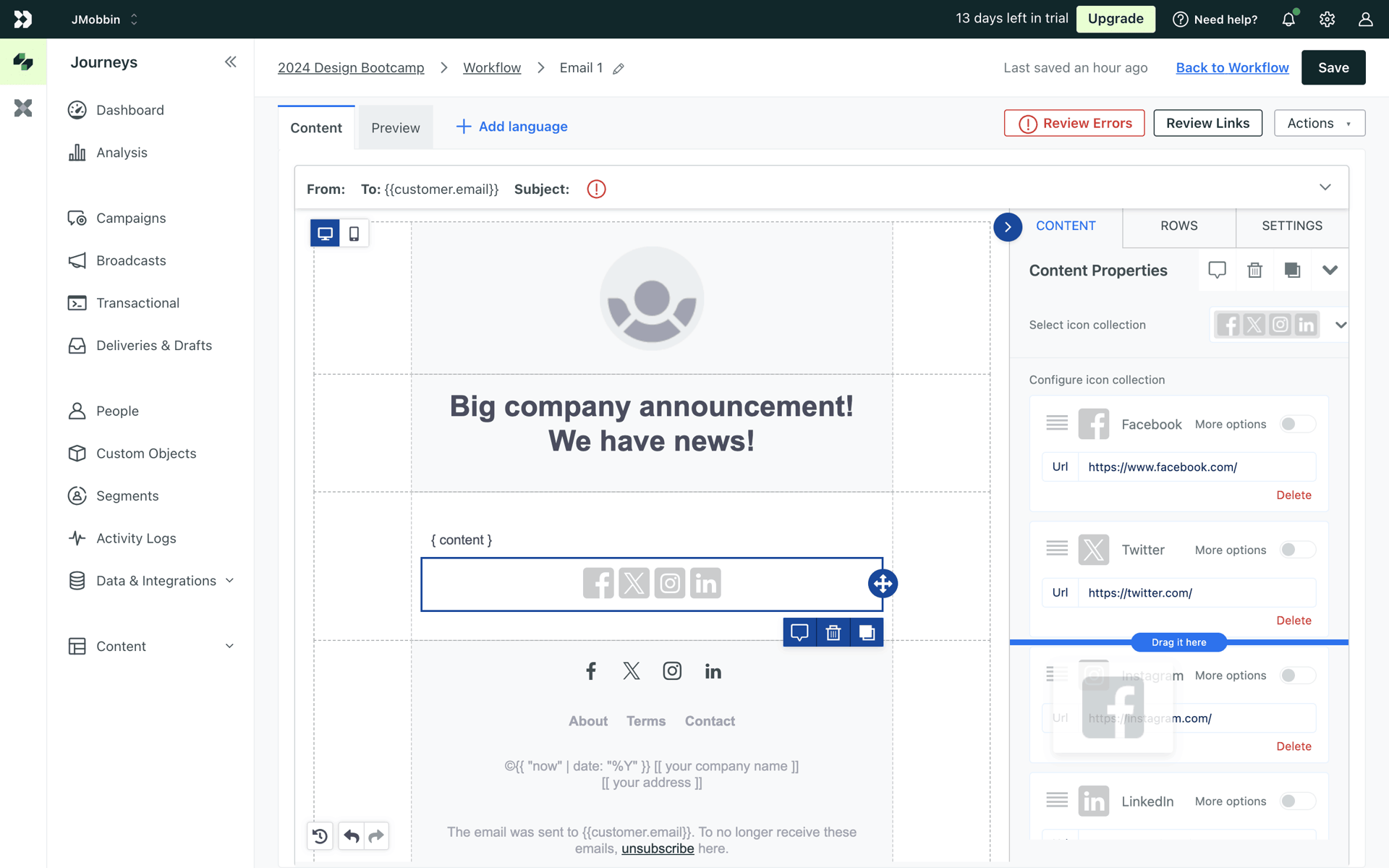 Customer.io Web Business interface screenshot 17