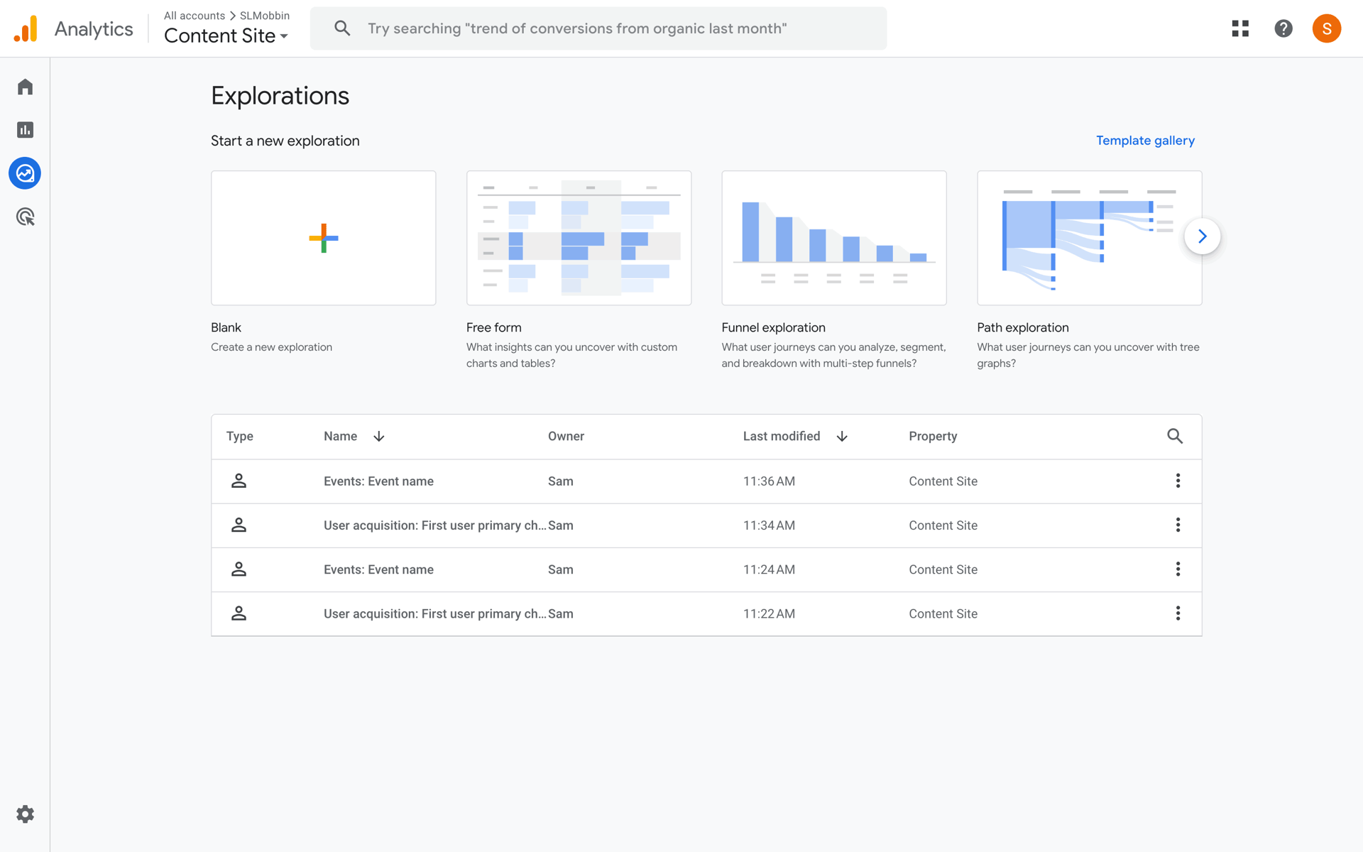 Google Analytics Web Business interface screenshot 13