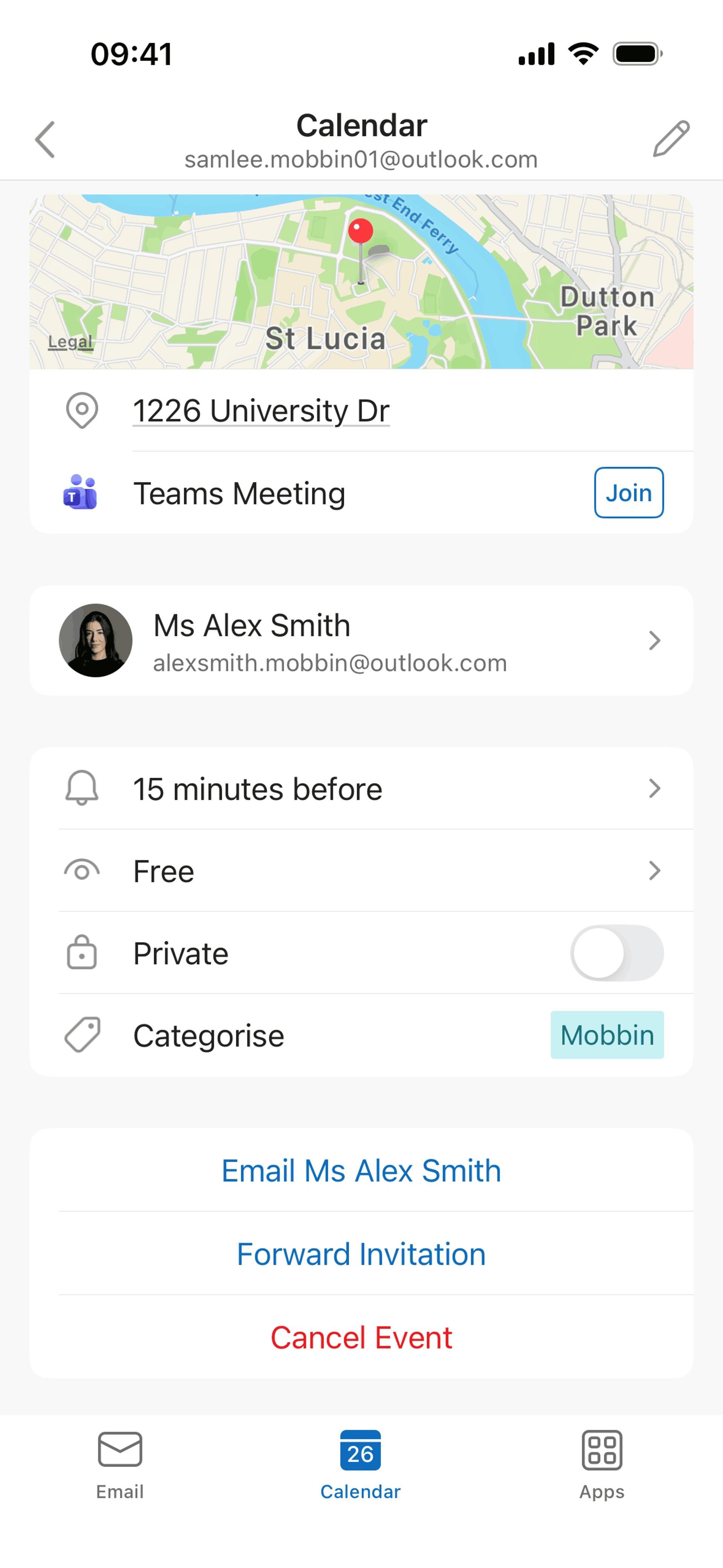 Microsoft Outlook iOS email interface screenshot 3