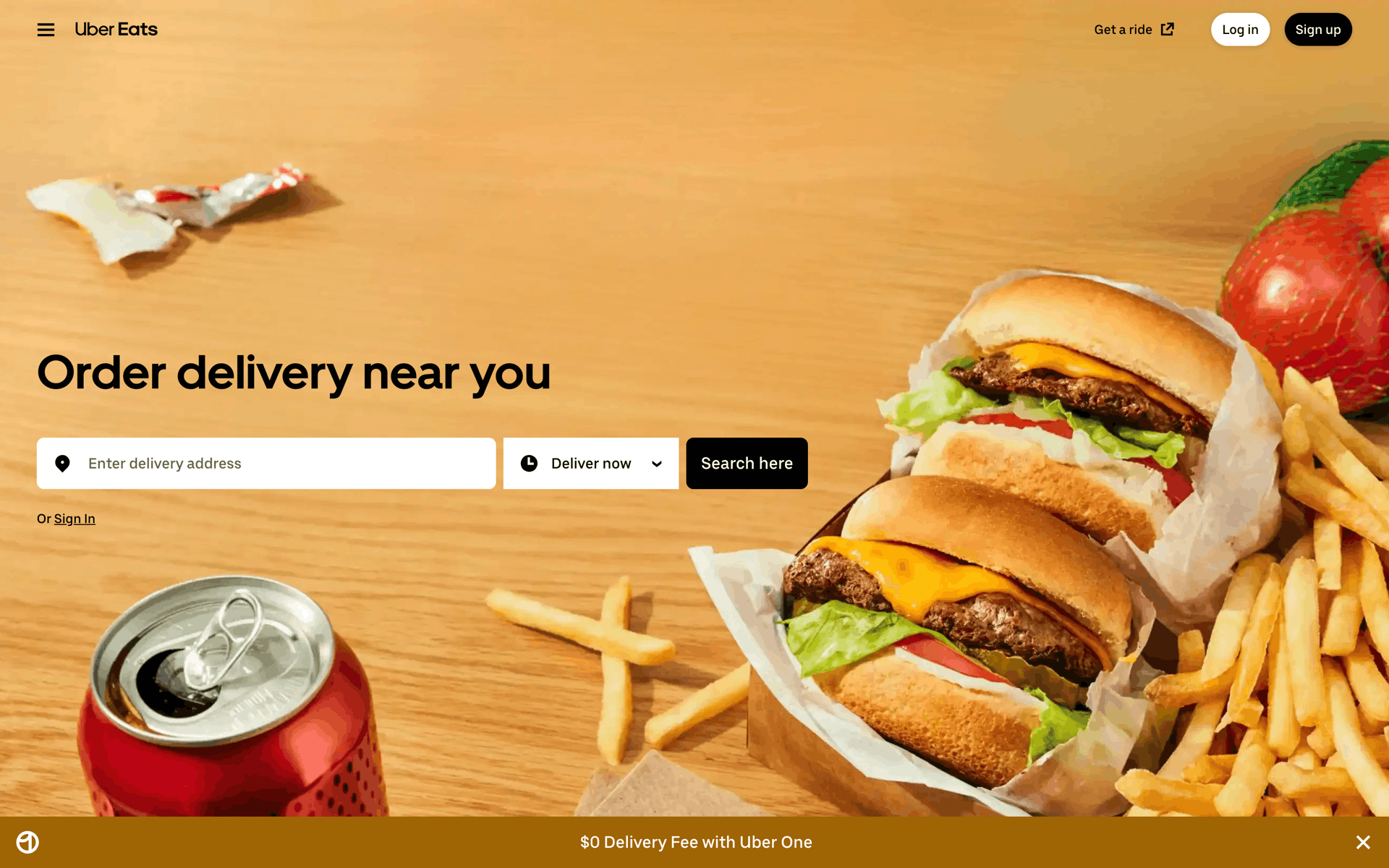 Uber Eats Web Food & Drink interface screenshot 1