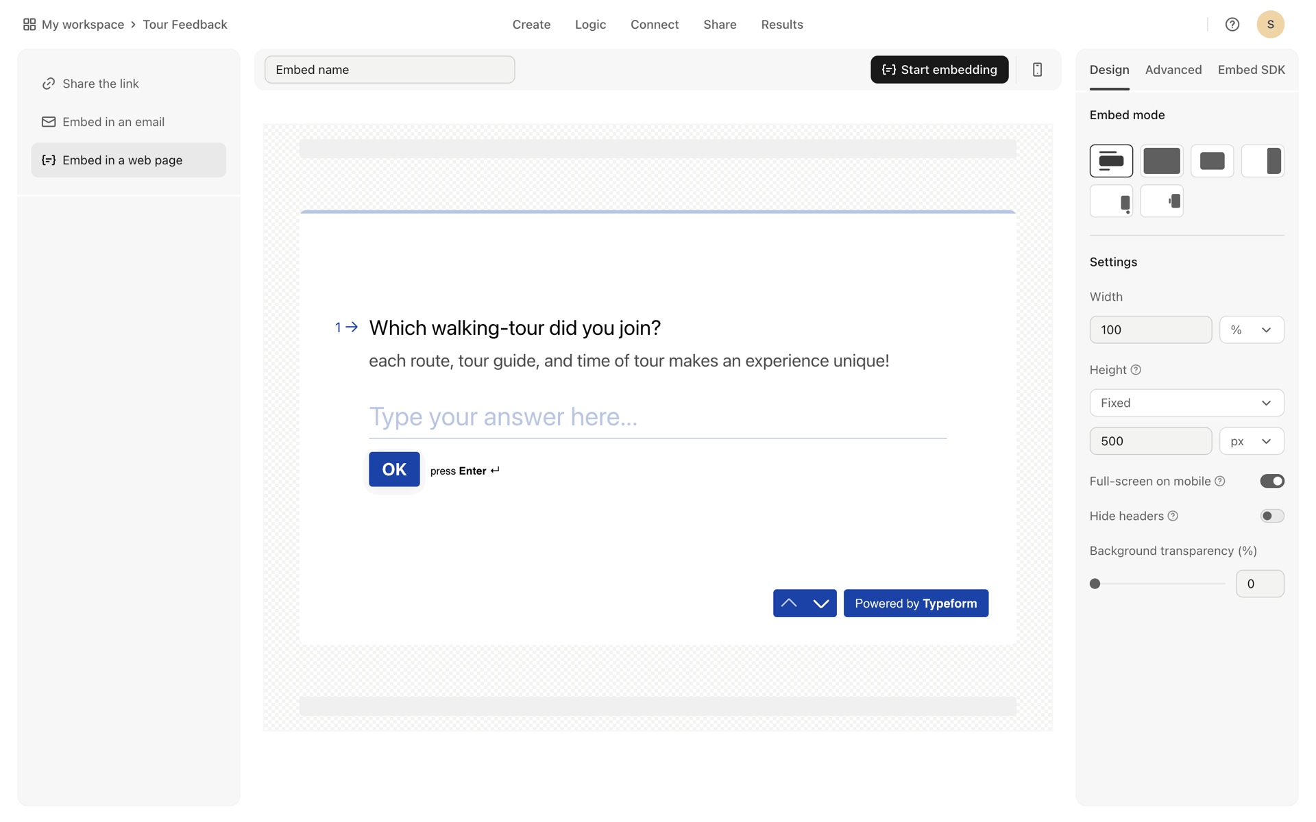 Typeform Web Productivity interface screenshot 18
