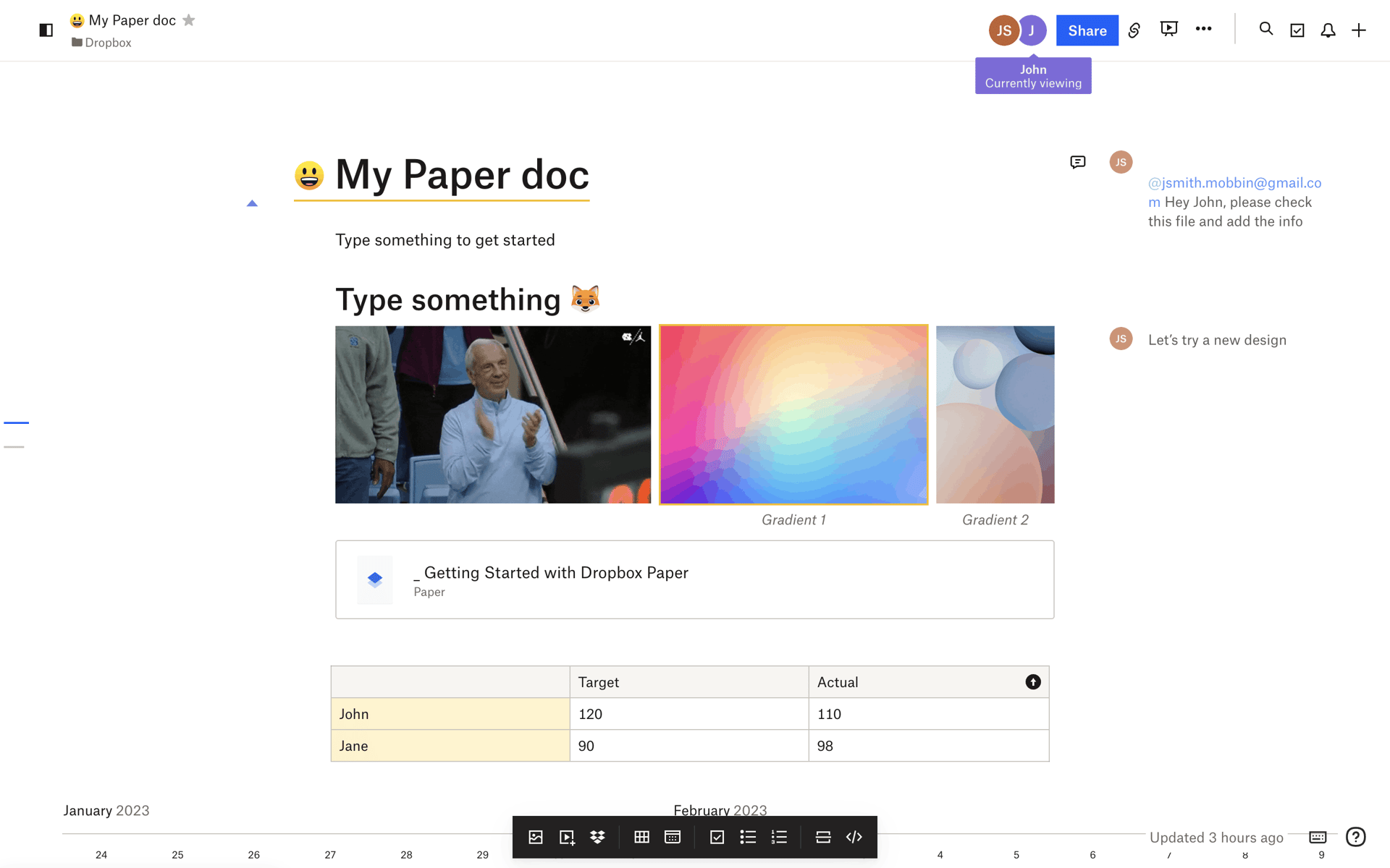 Dropbox Paper Web Productivity interface screenshot 2