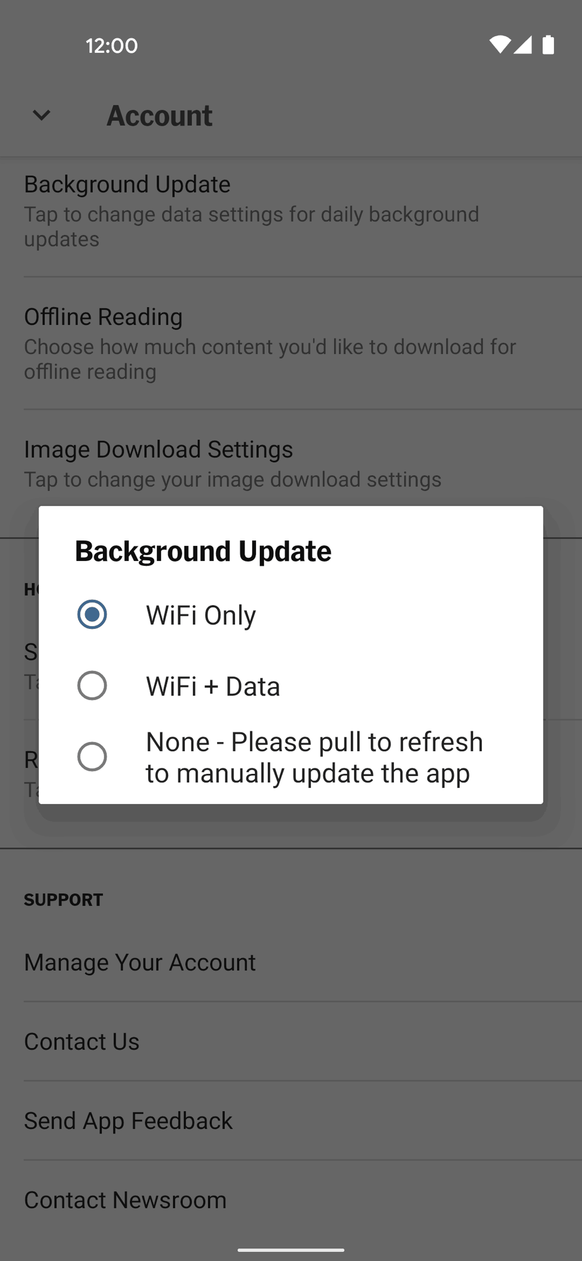 The New York Times Android News interface screenshot 5
