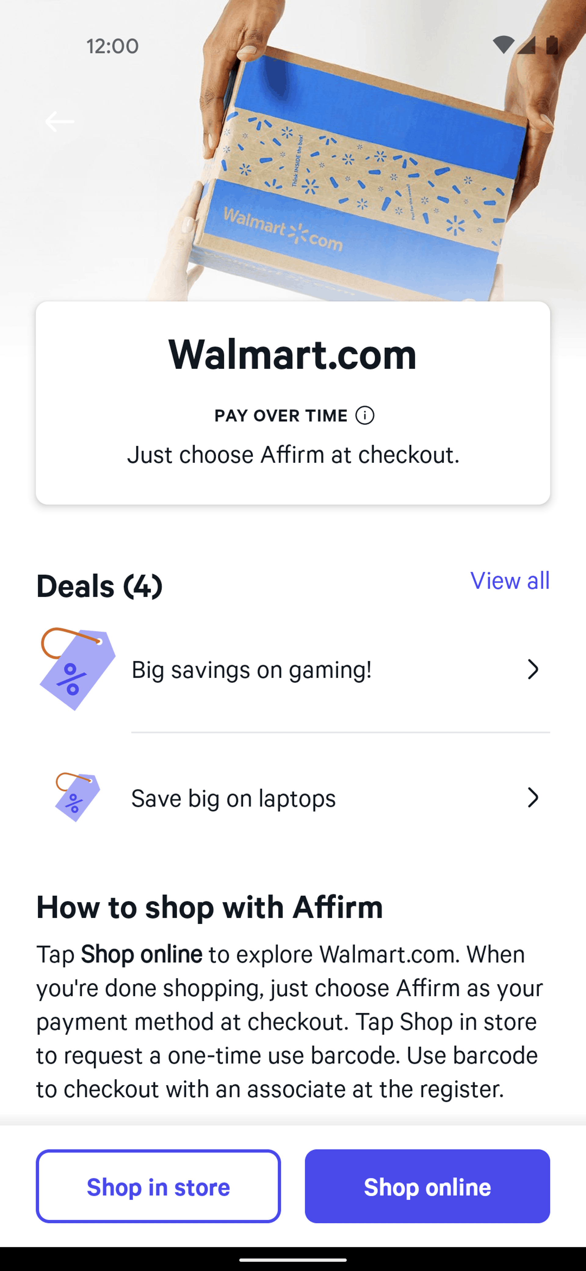 Affirm Android Finance interface screenshot 19