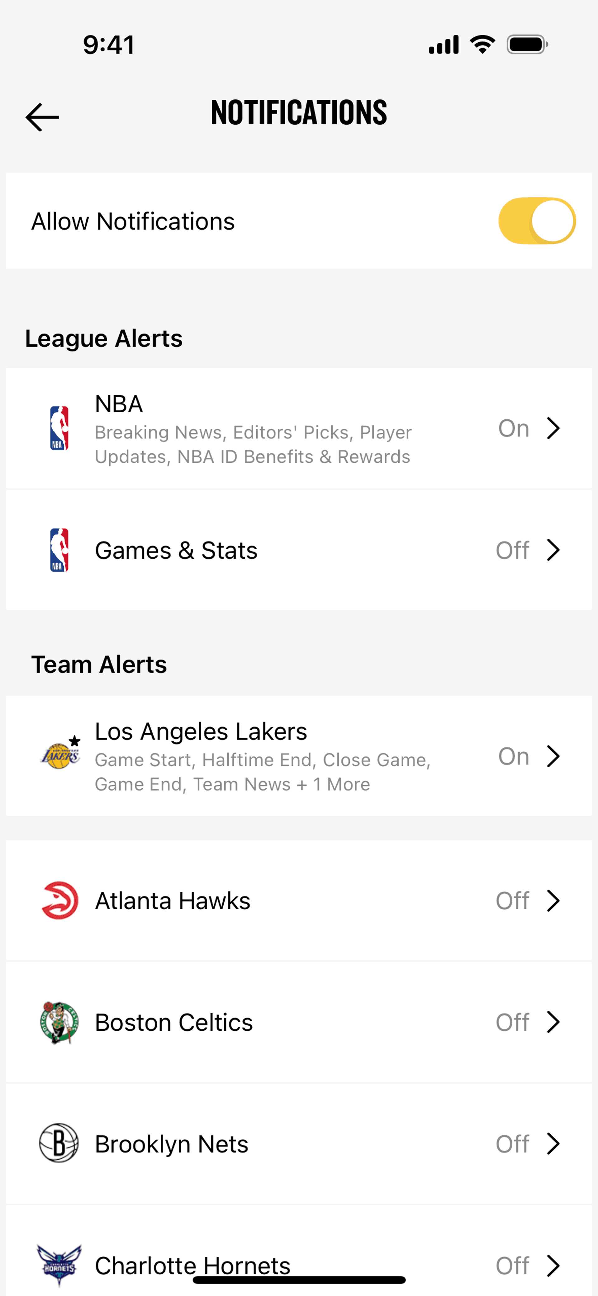 NBA iOS Sports interface screenshot 5