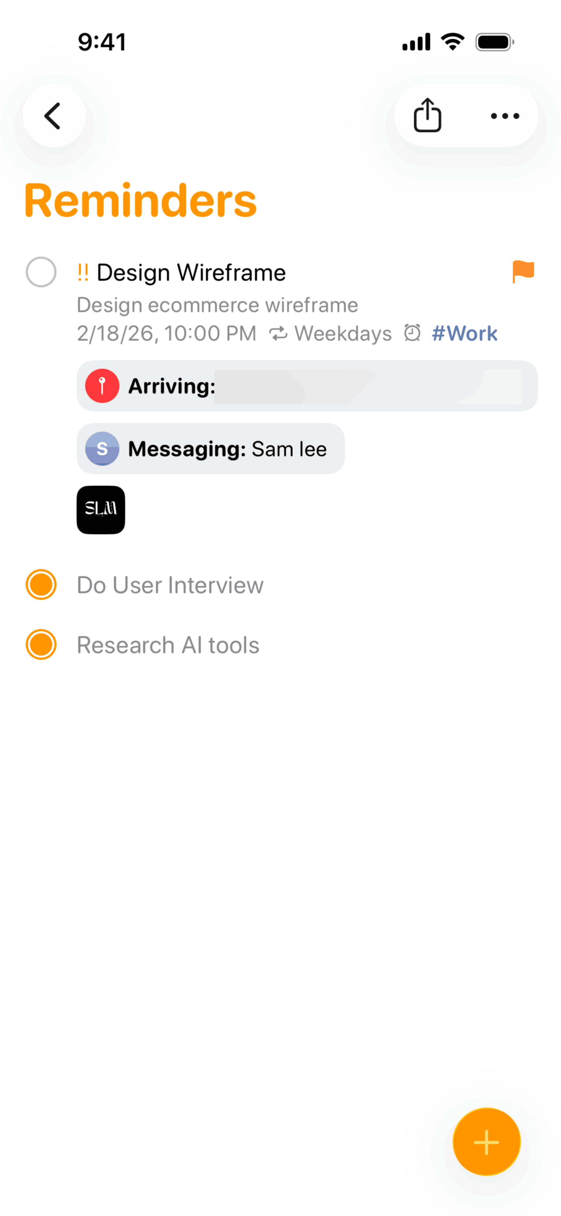 Reminders iOS Productivity interface screenshot 9