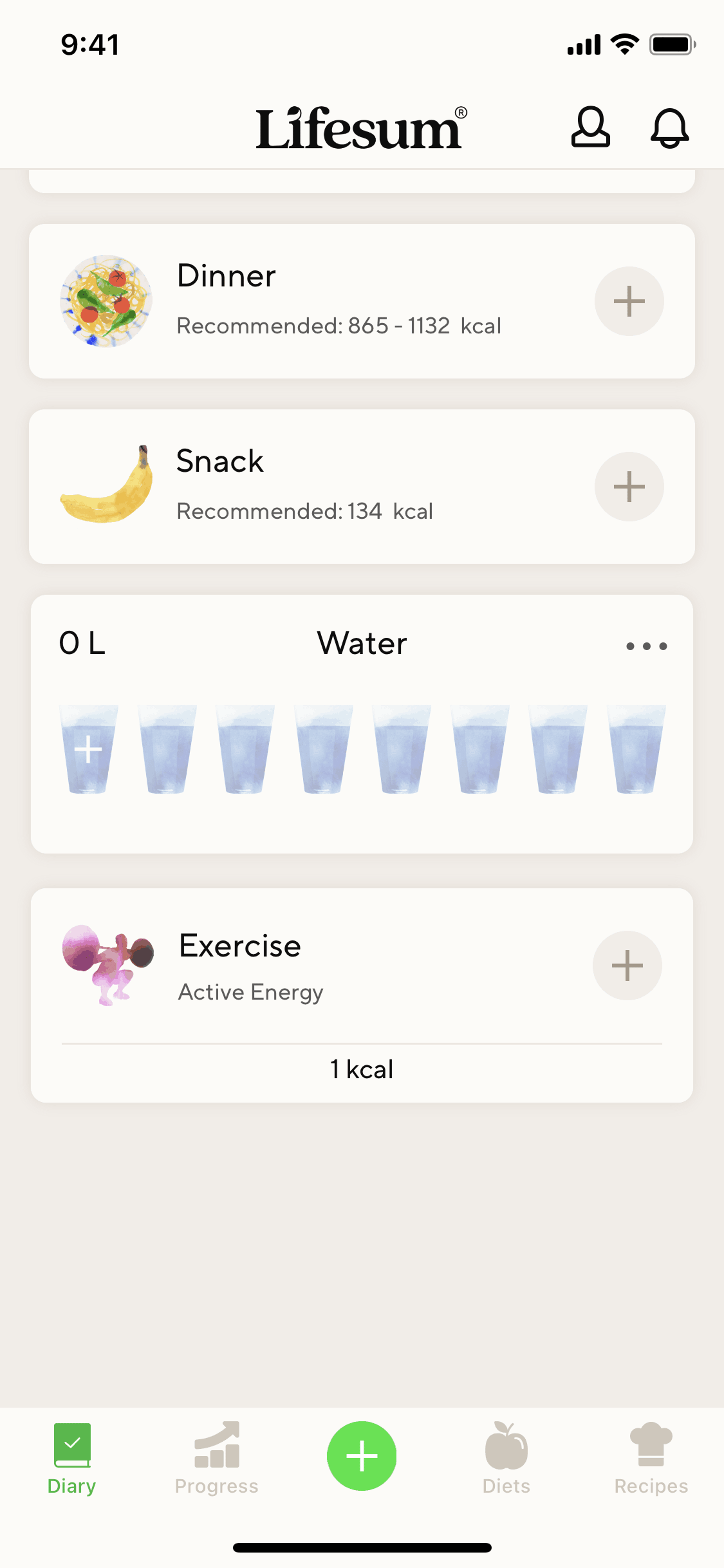 Lifesum iOS Health & Fitness interface screenshot 3