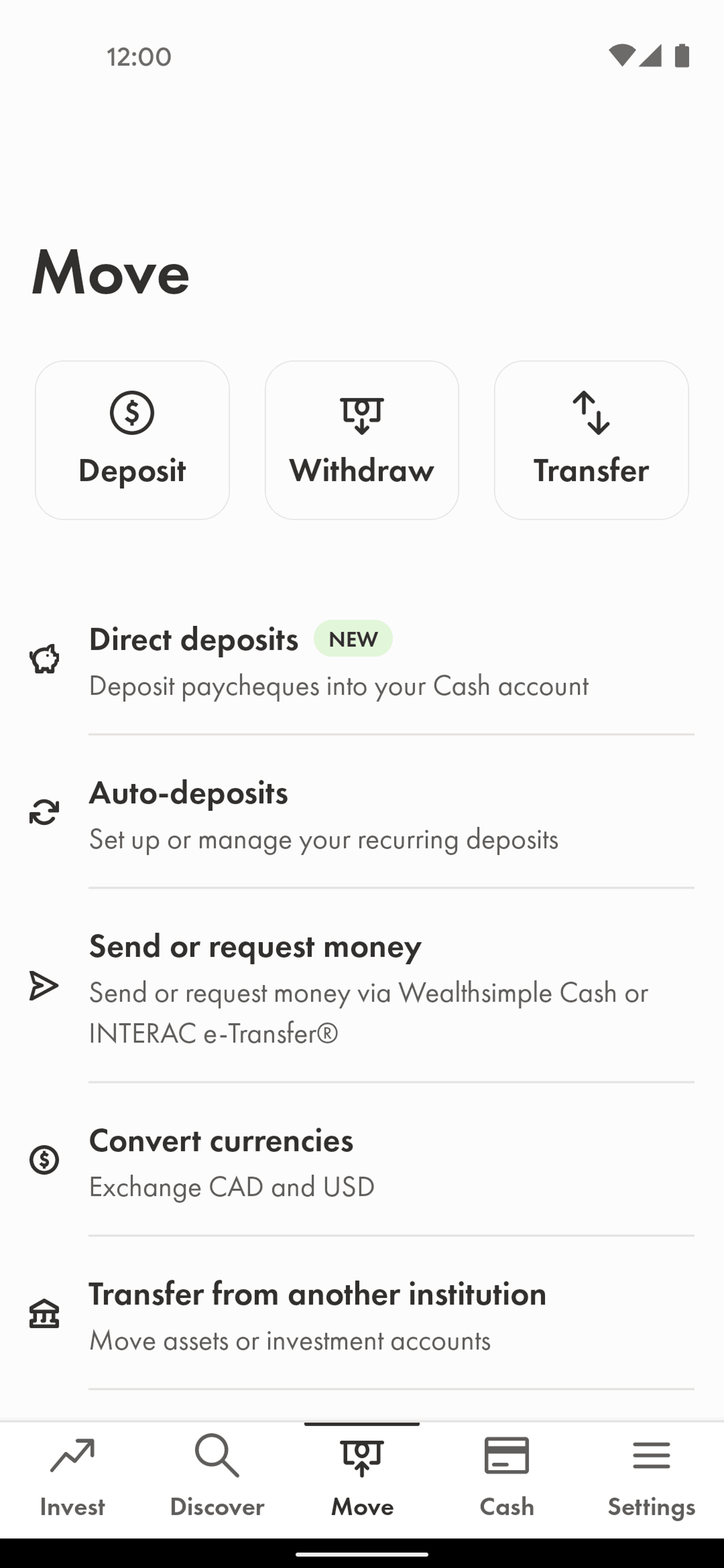 Wealthsimple Android Finance interface screenshot 2