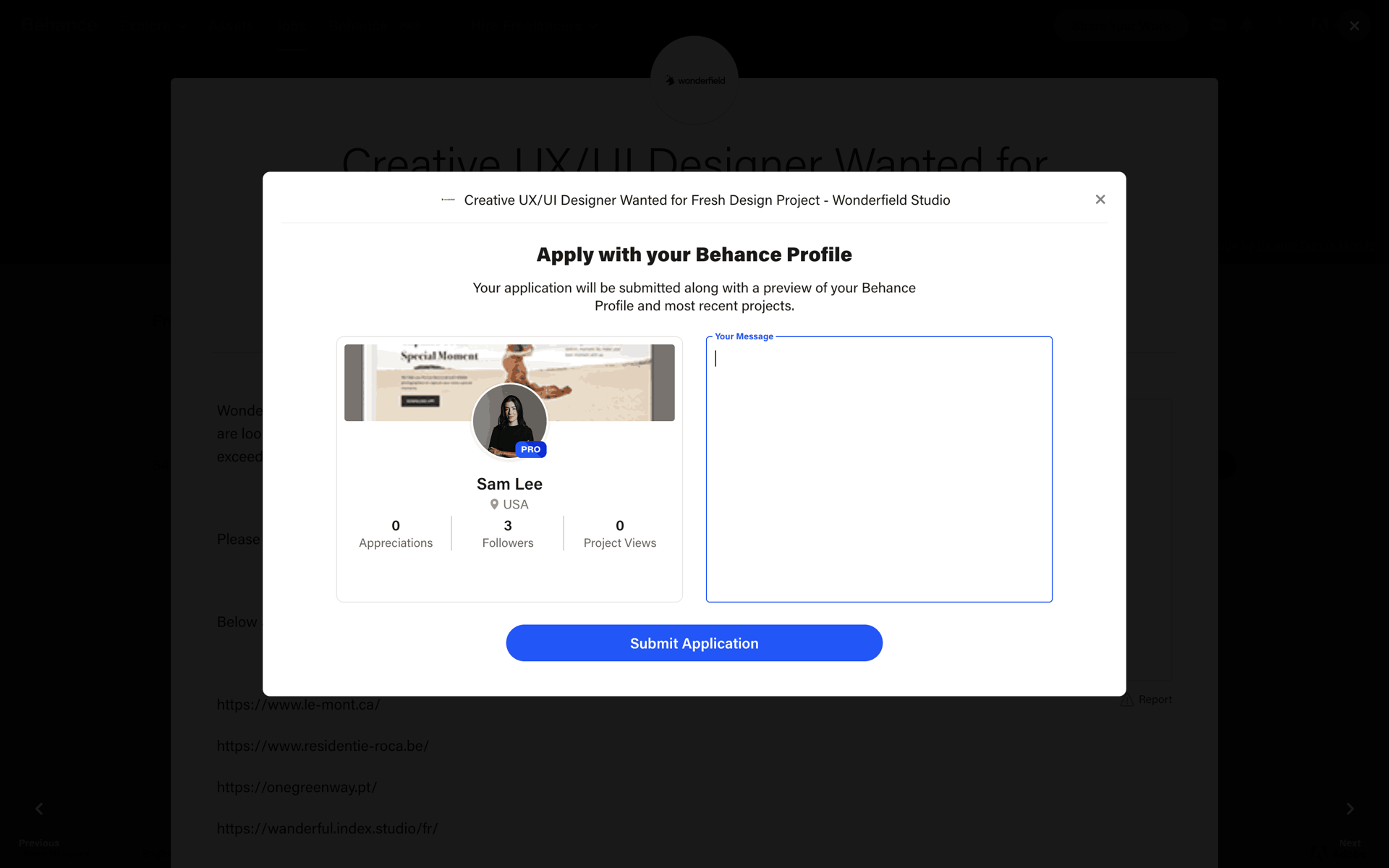 Behance Web Photo & Video interface screenshot 7