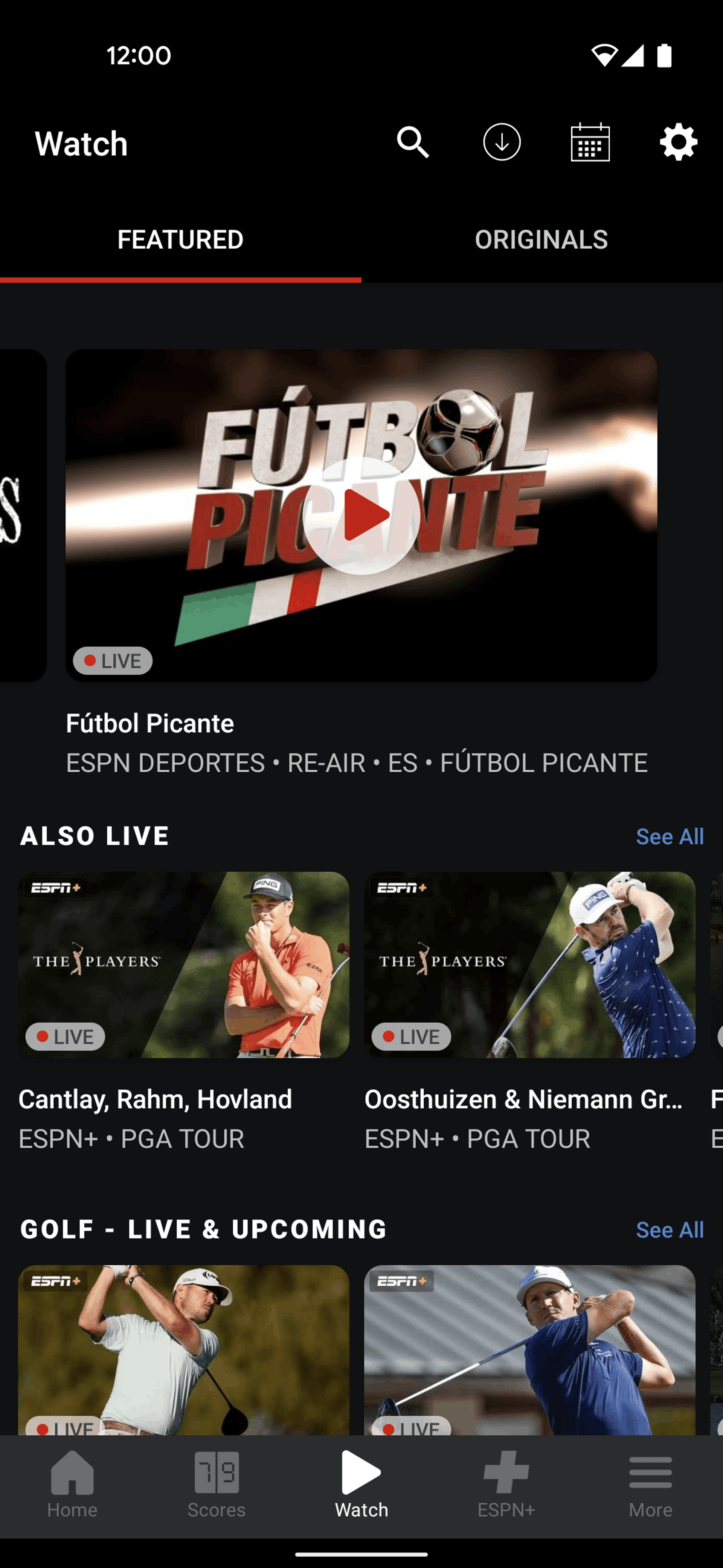 ESPN Android Sports interface screenshot 5